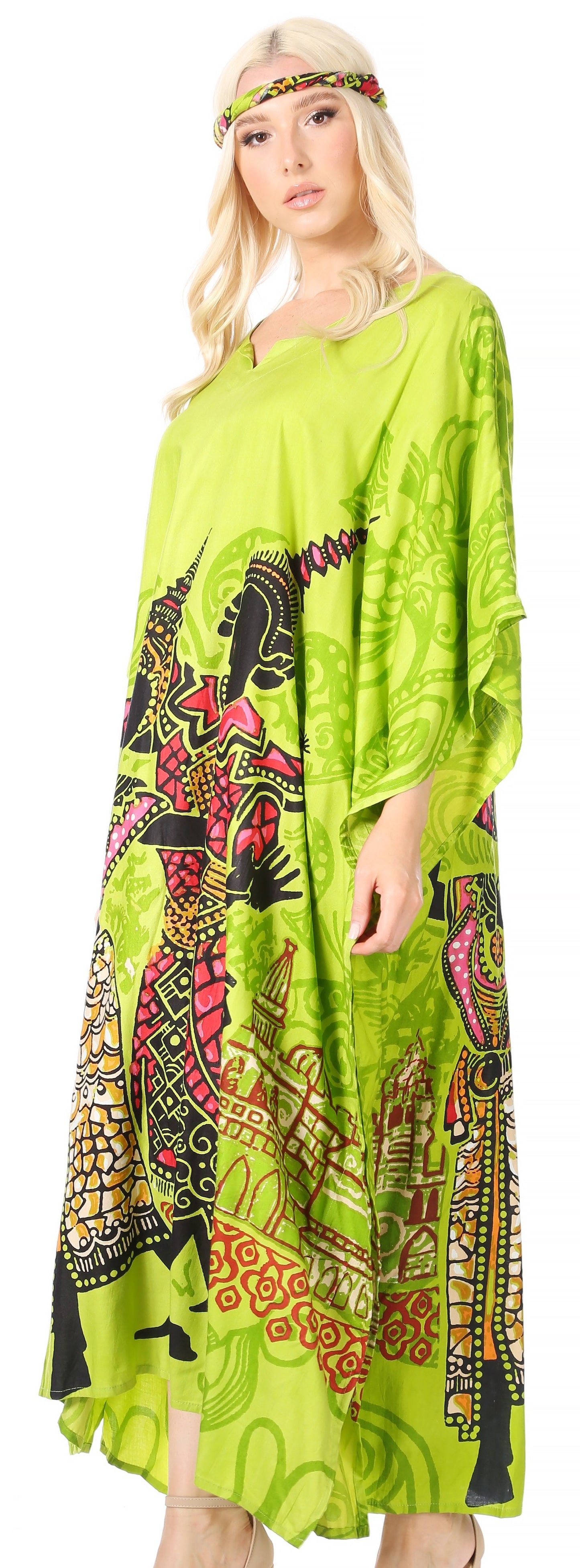 Sakkas Mera Women's Long Loose Short Sleeve Summer Casual Caftan Kaftan Dress - Concordia Style Boutique