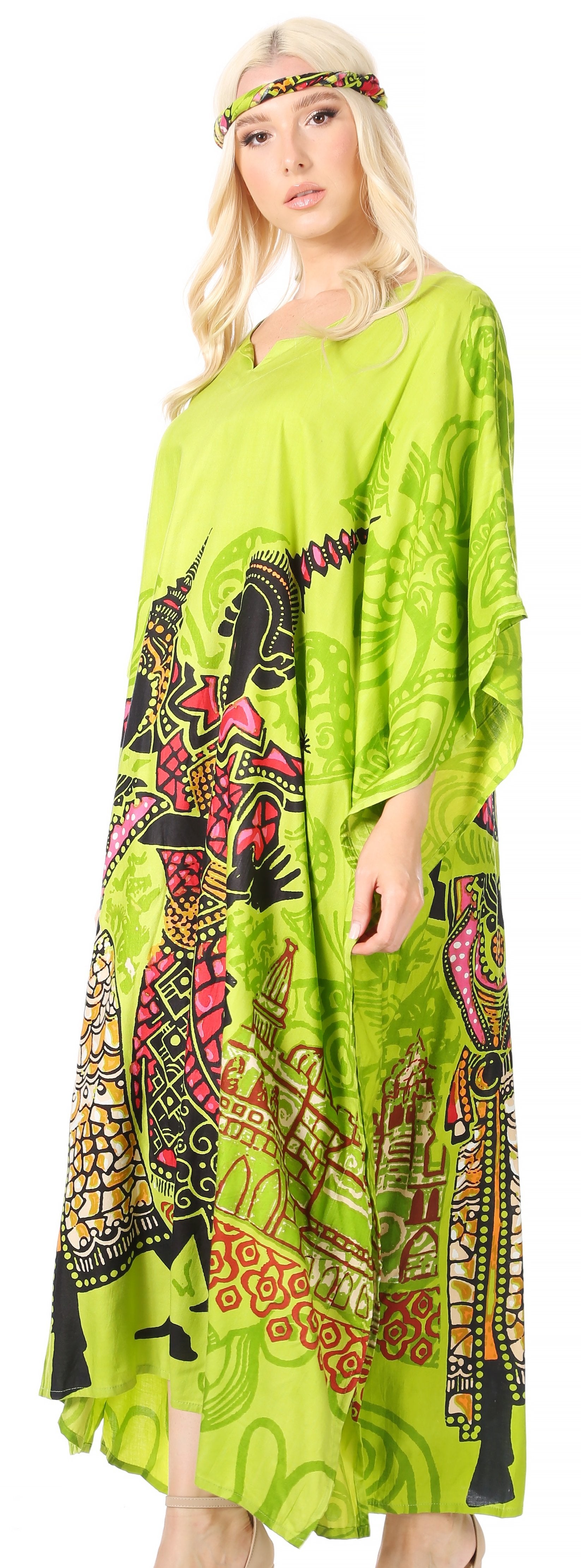 Sakkas Mera Women's Long Loose Short Sleeve Summer Casual Caftan Kaftan Dress - Concordia Style Boutique