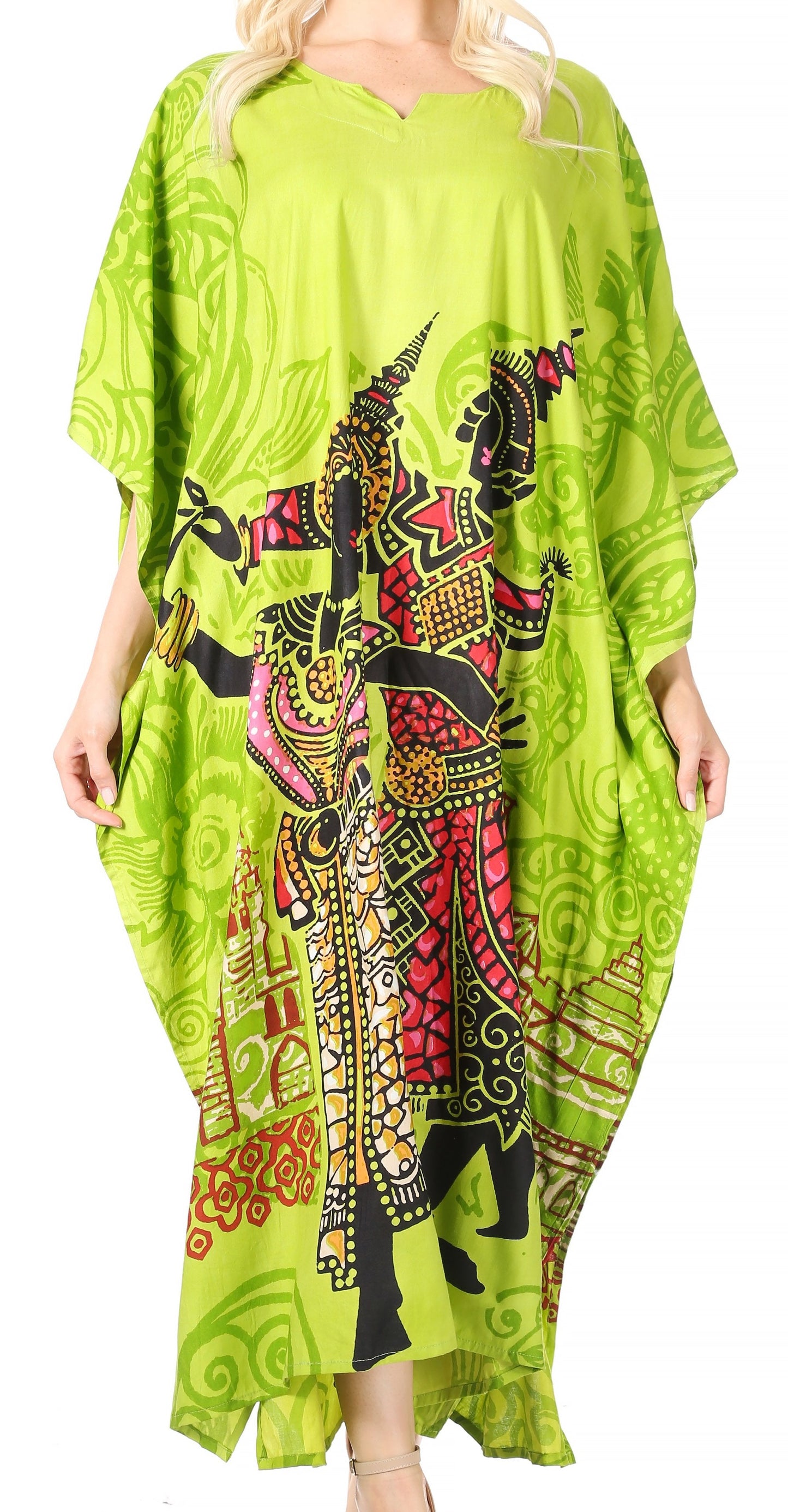 Sakkas Mera Women's Long Loose Short Sleeve Summer Casual Caftan Kaftan Dress - Concordia Style Boutique