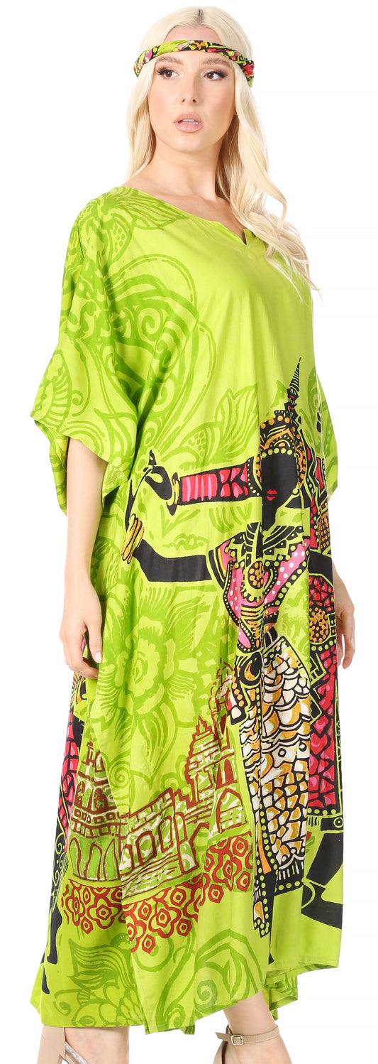 Sakkas Mera Women's Long Loose Short Sleeve Summer Casual Caftan Kaftan Dress - Concordia Style Boutique