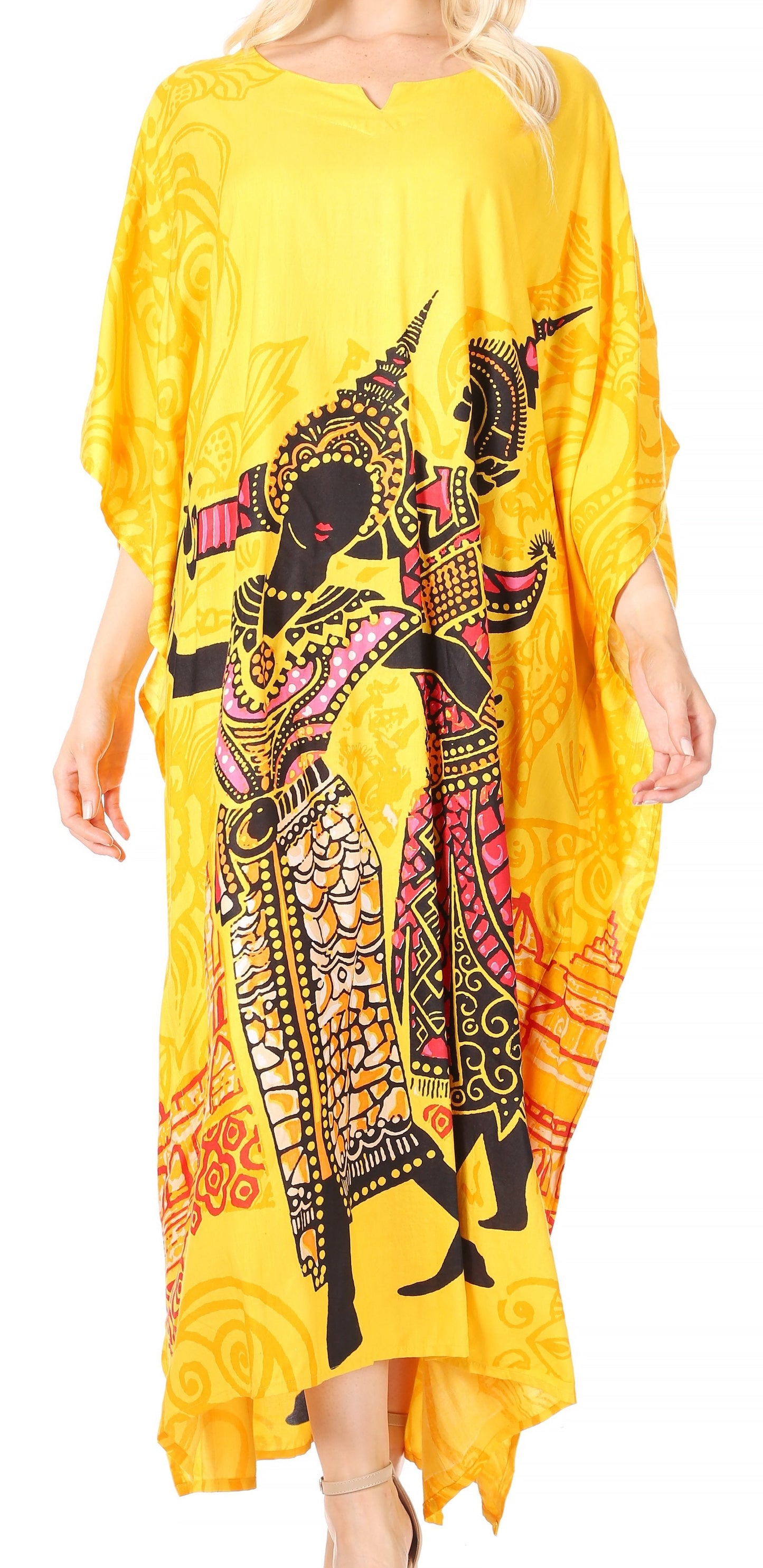 Sakkas Mera Women's Long Loose Short Sleeve Summer Casual Caftan Kaftan Dress - Concordia Style Boutique