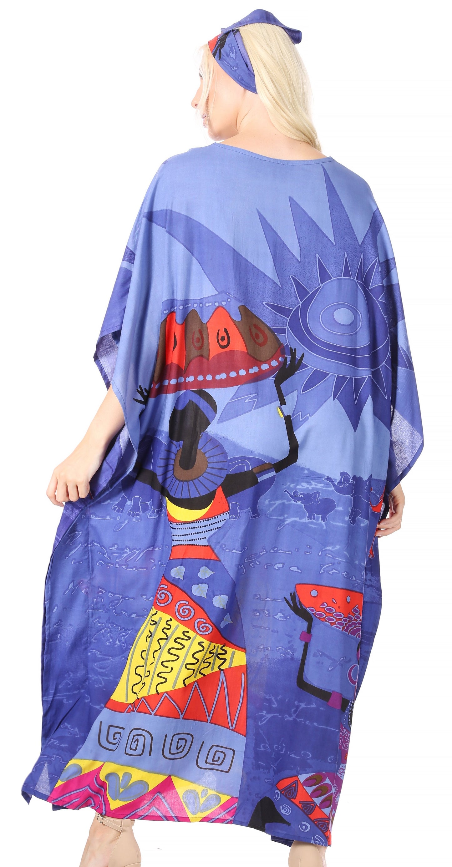 Sakkas Mera Women's Long Loose Short Sleeve Summer Casual Caftan Kaftan Dress - Concordia Style Boutique