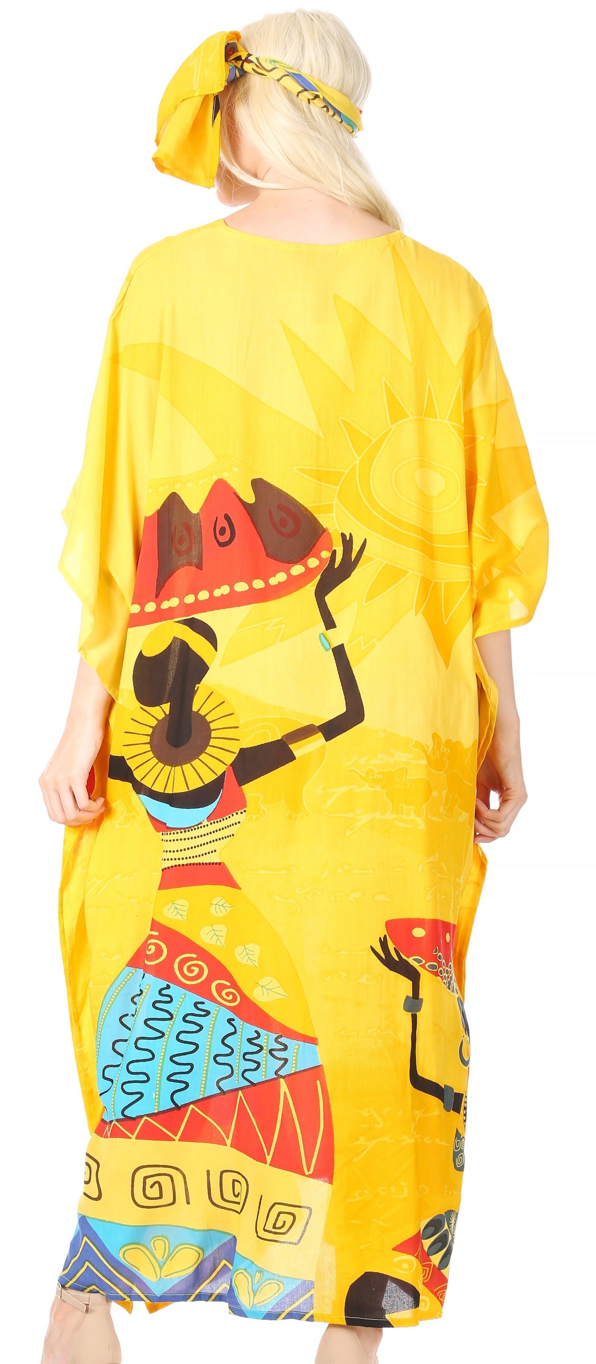 Sakkas Mera Women's Long Loose Short Sleeve Summer Casual Caftan Kaftan Dress - Concordia Style Boutique