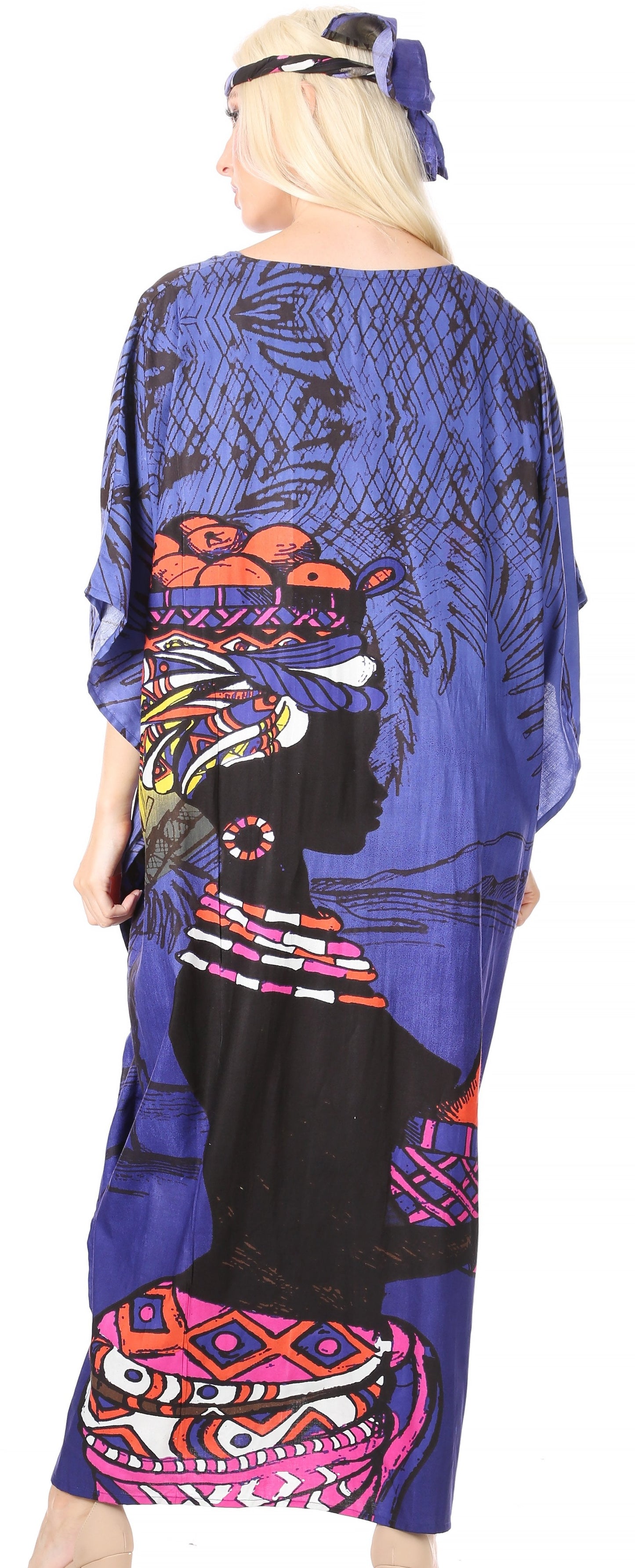 Sakkas Mera Women's Long Loose Short Sleeve Summer Casual Caftan Kaftan Dress - Concordia Style Boutique