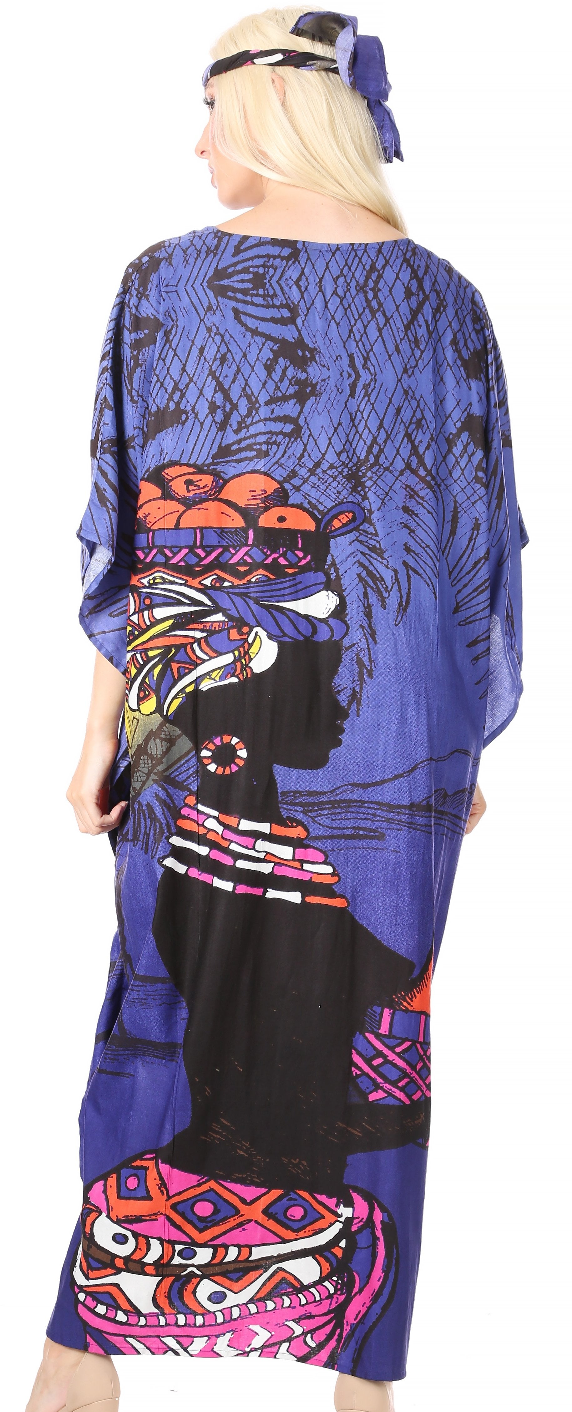 Sakkas Mera Women's Long Loose Short Sleeve Summer Casual Caftan Kaftan Dress - Concordia Style Boutique
