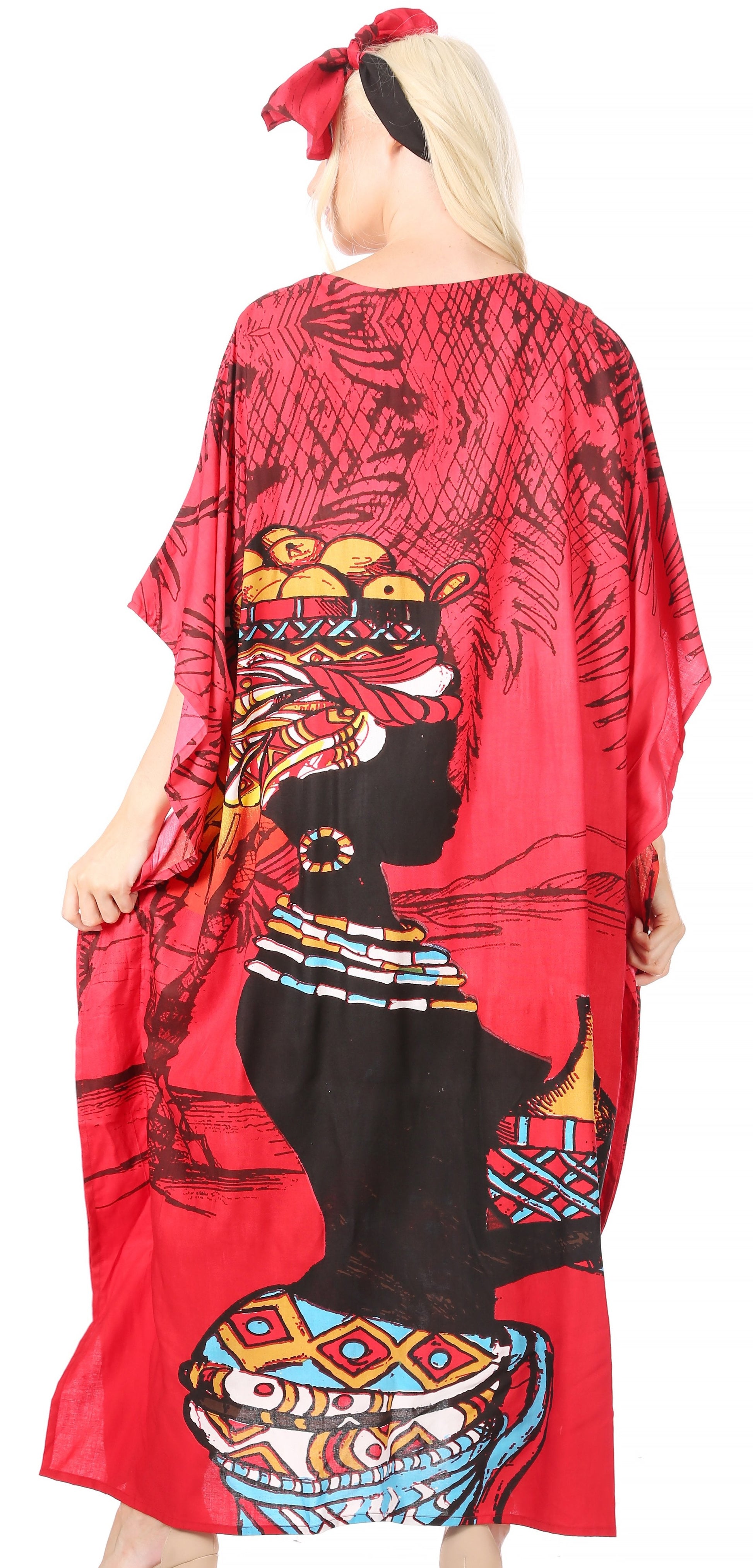 Sakkas Mera Women's Long Loose Short Sleeve Summer Casual Caftan Kaftan Dress - Concordia Style Boutique