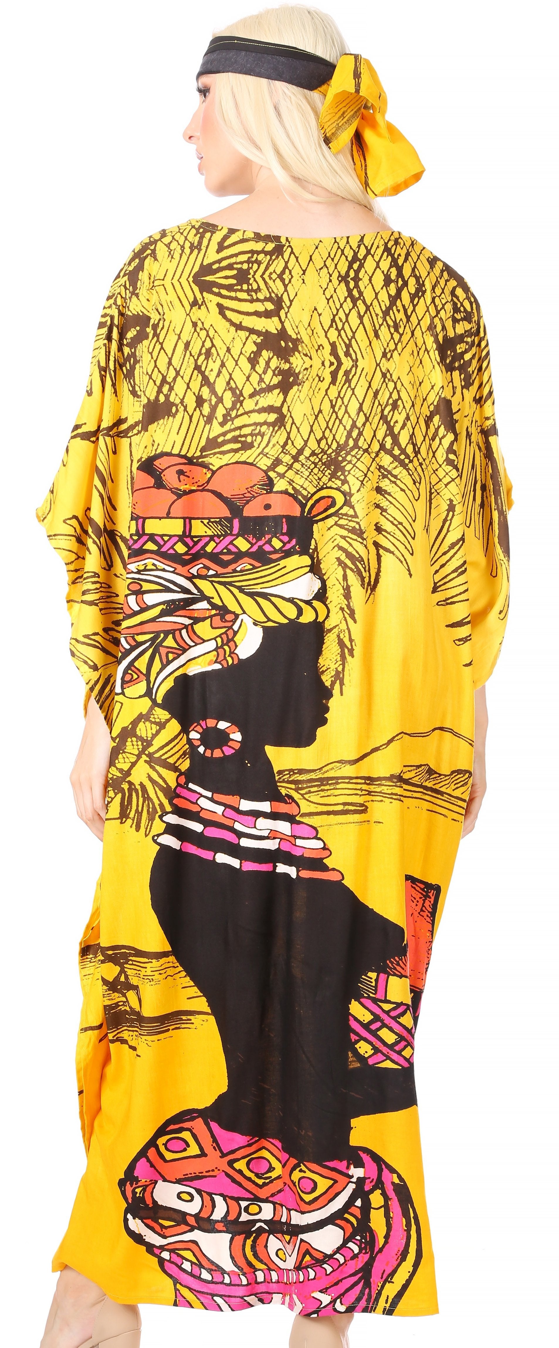 Sakkas Mera Women's Long Loose Short Sleeve Summer Casual Caftan Kaftan Dress - Concordia Style Boutique