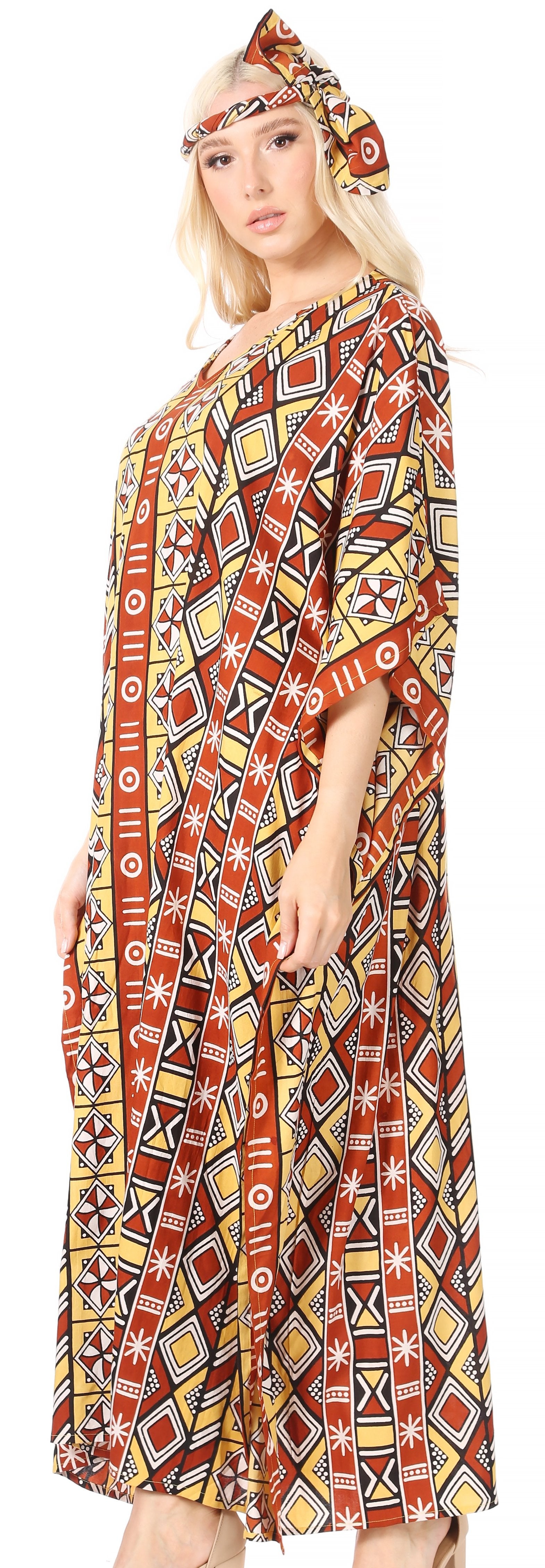 Sakkas Mera Women's Long Loose Short Sleeve Summer Casual Caftan Kaftan Dress - Concordia Style Boutique