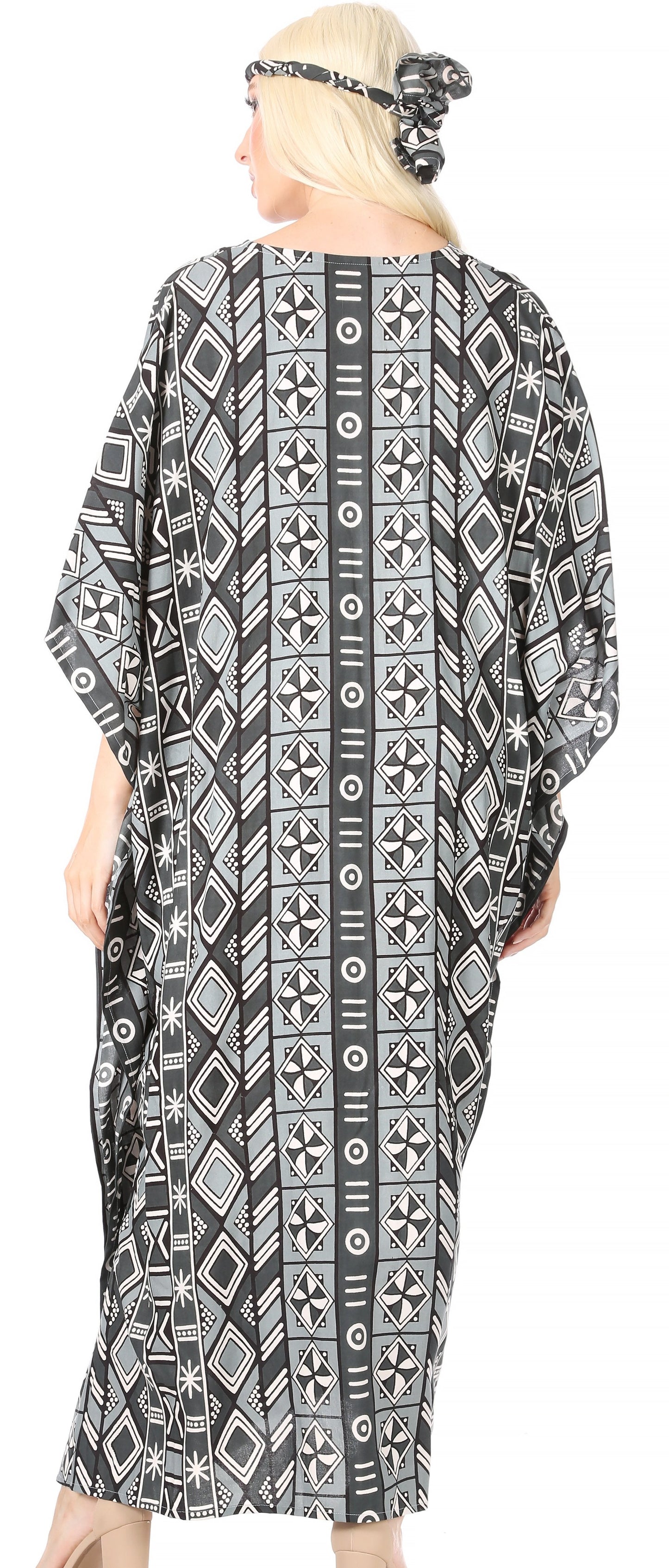 Sakkas Mera Women's Long Loose Short Sleeve Summer Casual Caftan Kaftan Dress - Concordia Style Boutique