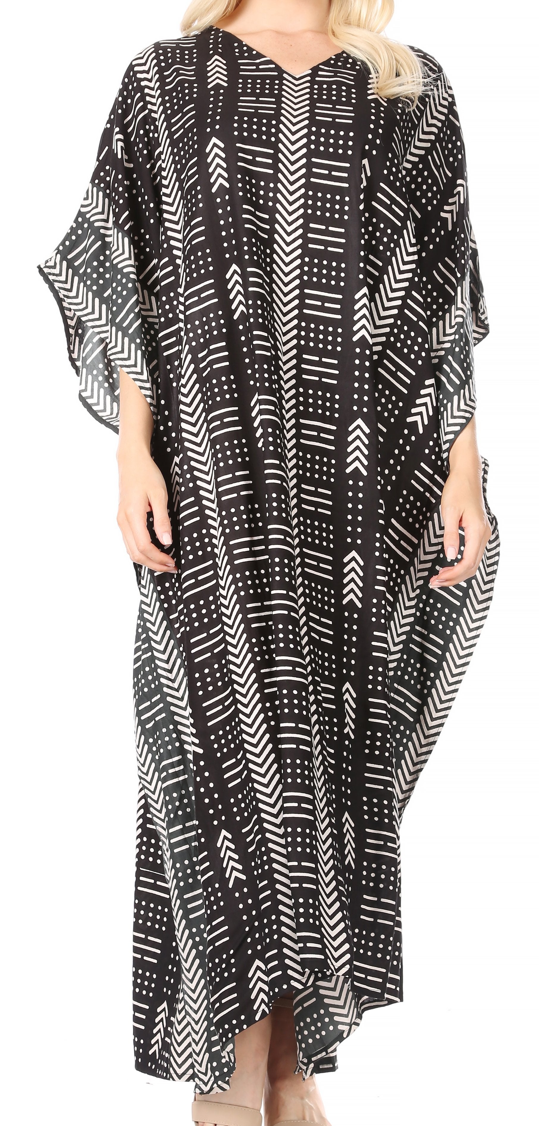Sakkas Mera Women's Long Loose Short Sleeve Summer Casual Caftan Kaftan Dress - Concordia Style Boutique