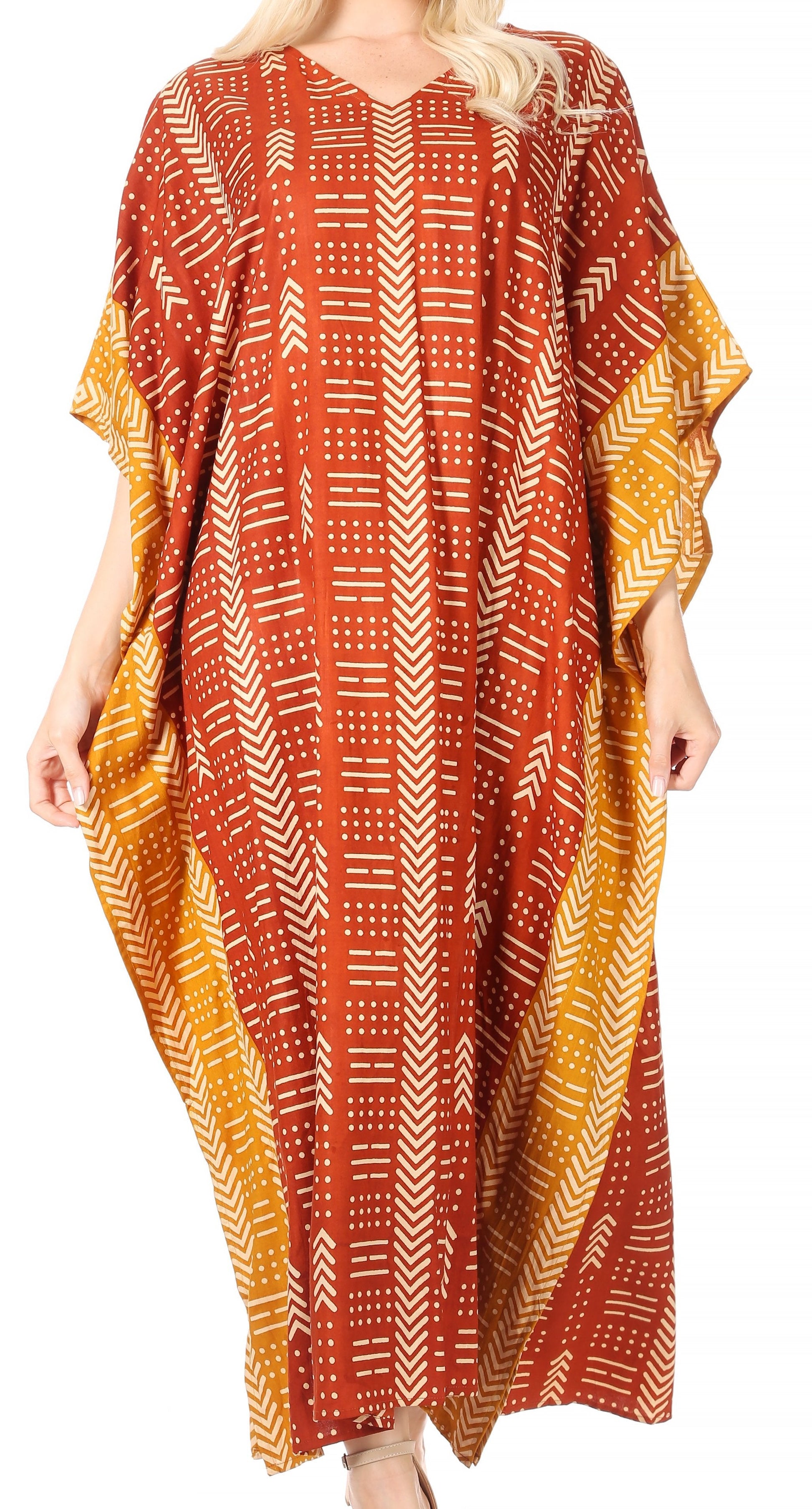 Sakkas Mera Women's Long Loose Short Sleeve Summer Casual Caftan Kaftan Dress - Concordia Style Boutique