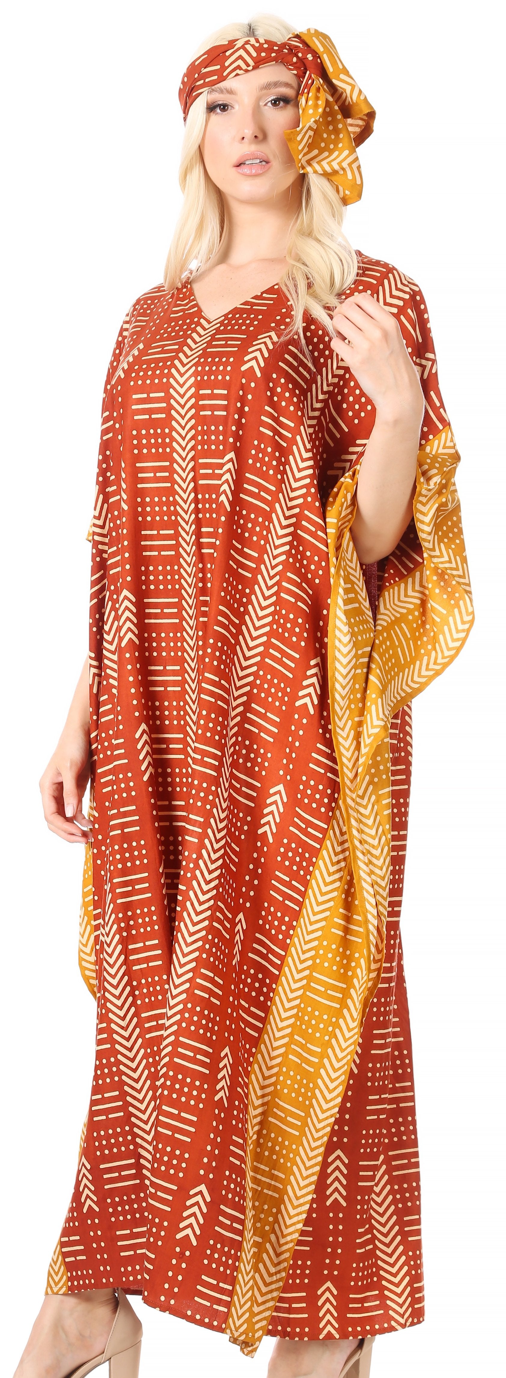 Sakkas Mera Women's Long Loose Short Sleeve Summer Casual Caftan Kaftan Dress - Concordia Style Boutique