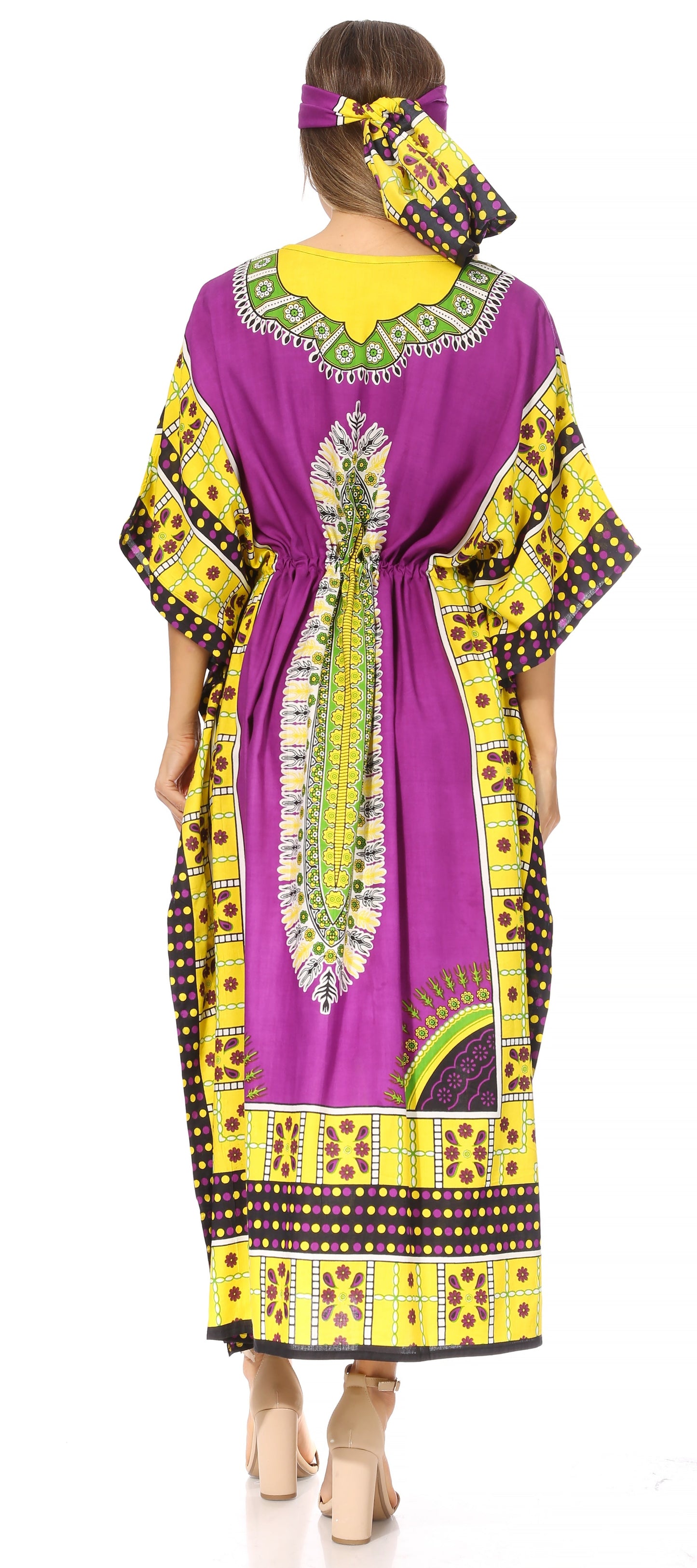 Sakkas Mera Women's Long Loose Short Sleeve Summer Casual Caftan Kaftan Dress - Concordia Style Boutique