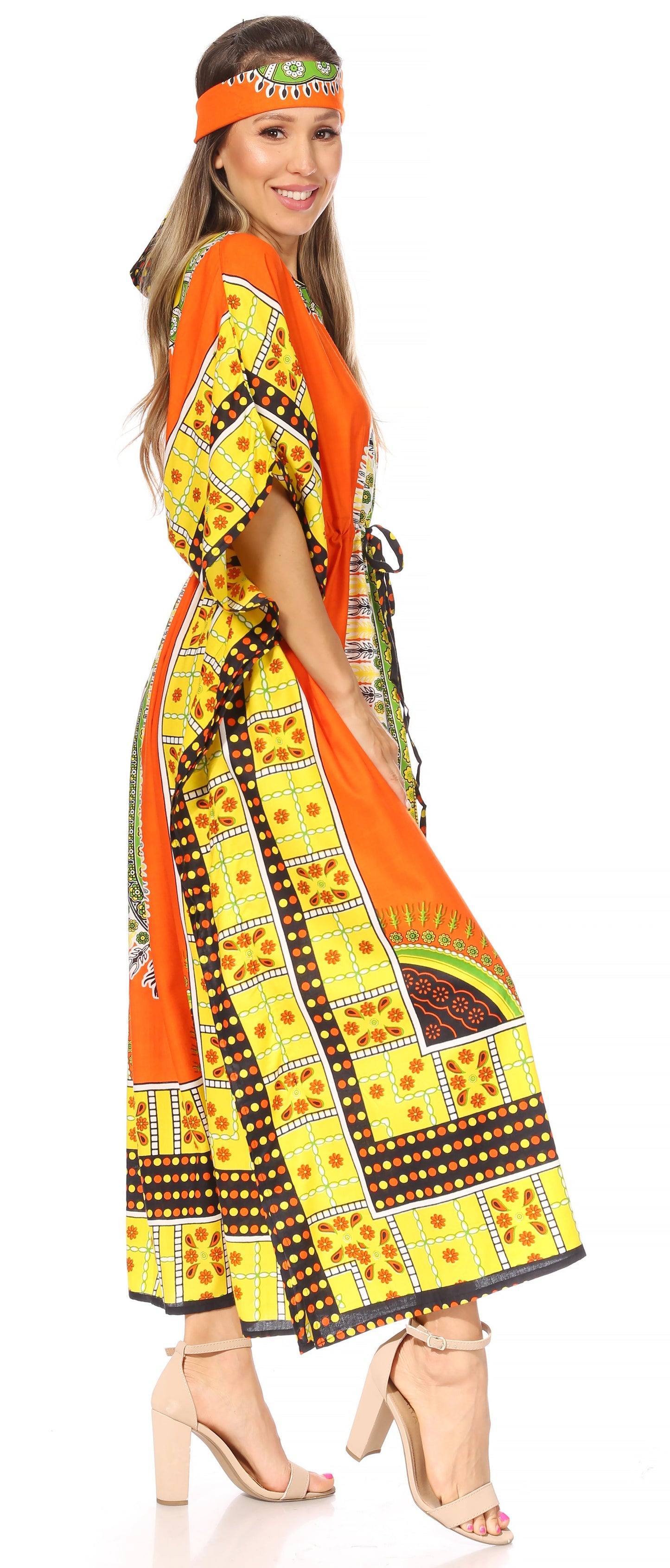 Sakkas Mera Women's Long Loose Short Sleeve Summer Casual Caftan Kaftan Dress - Concordia Style Boutique