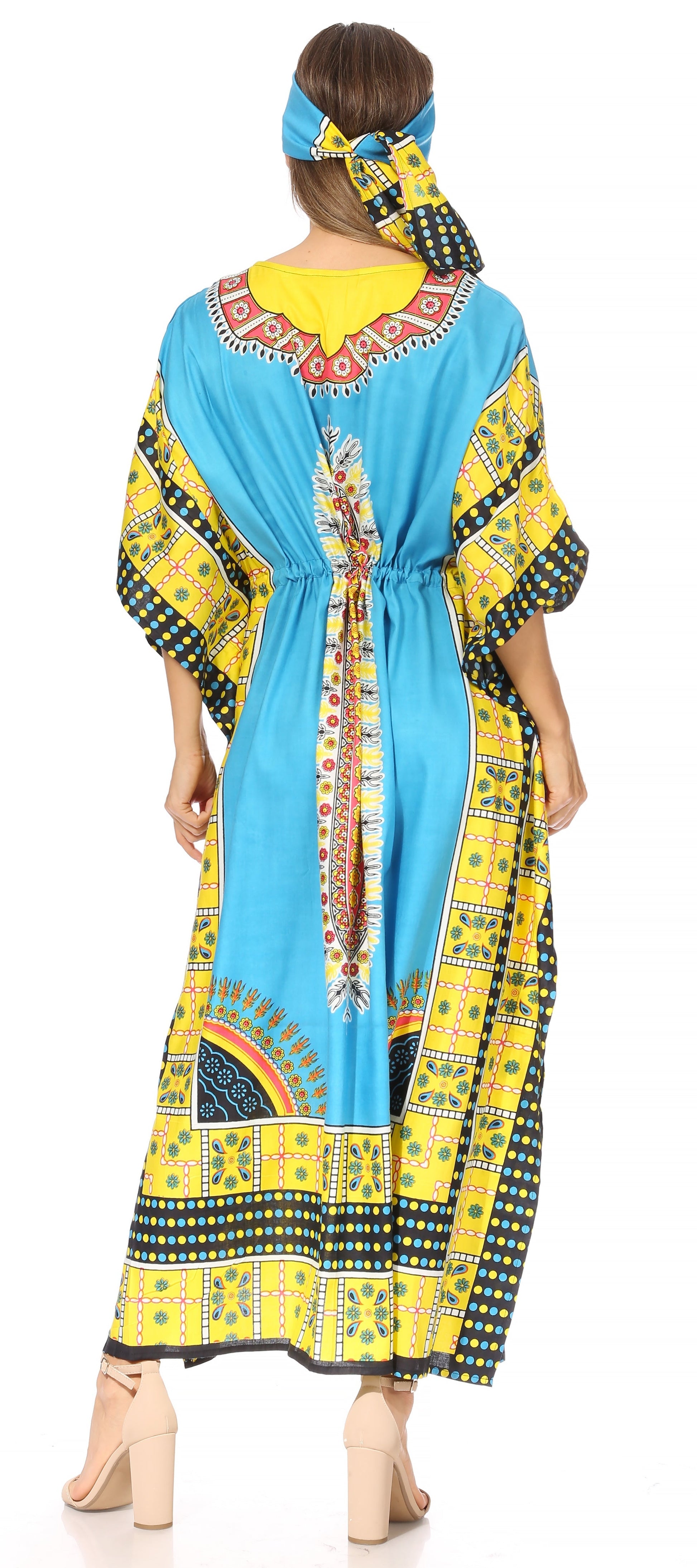Sakkas Mera Women's Long Loose Short Sleeve Summer Casual Caftan Kaftan Dress - Concordia Style Boutique