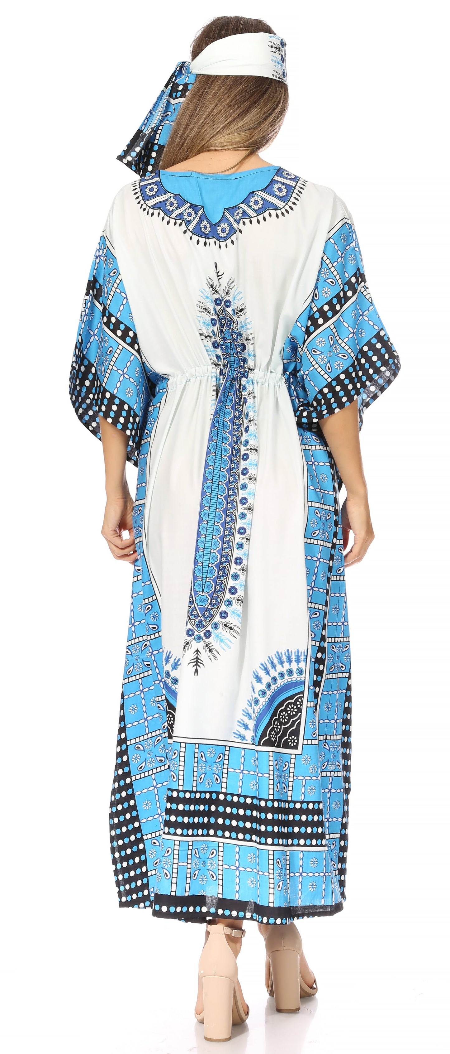 Sakkas Mera Women's Long Loose Short Sleeve Summer Casual Caftan Kaftan Dress - Concordia Style Boutique