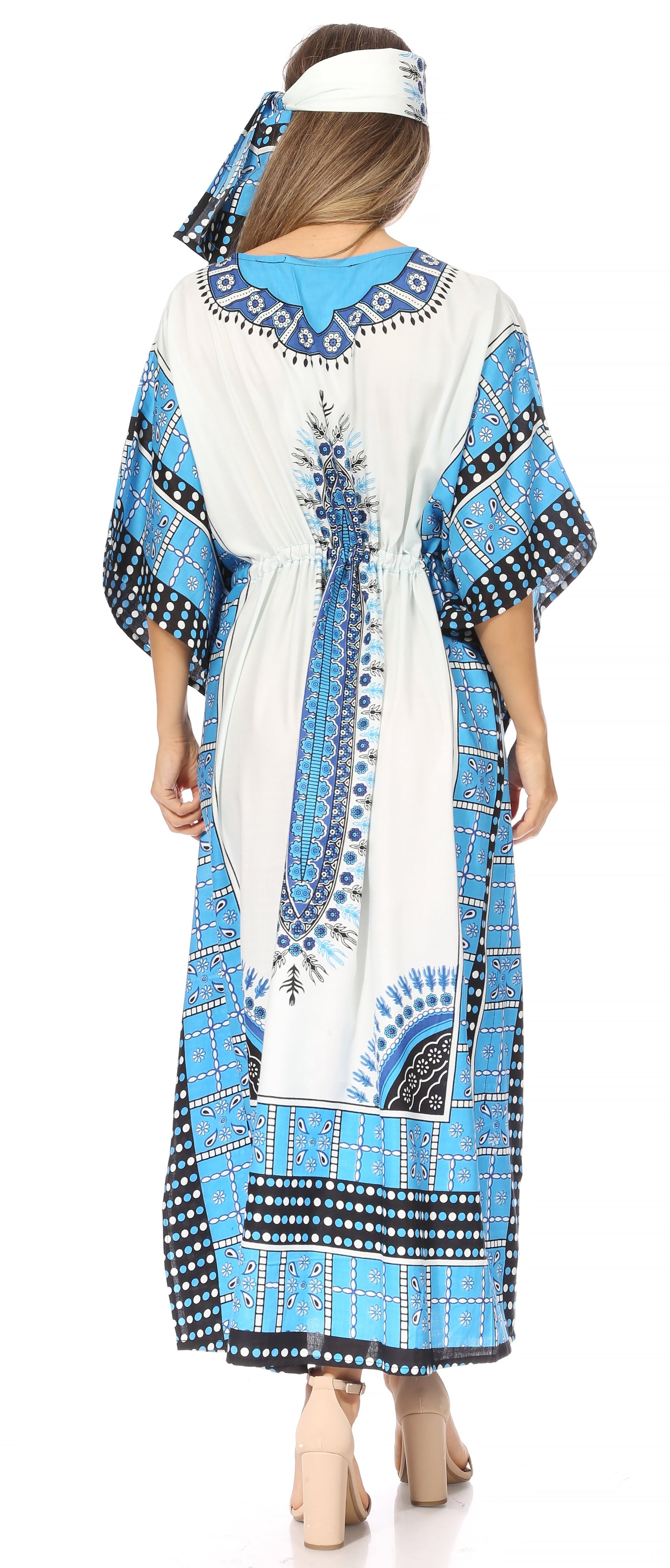 Sakkas Mera Women's Long Loose Short Sleeve Summer Casual Caftan Kaftan Dress - Concordia Style Boutique