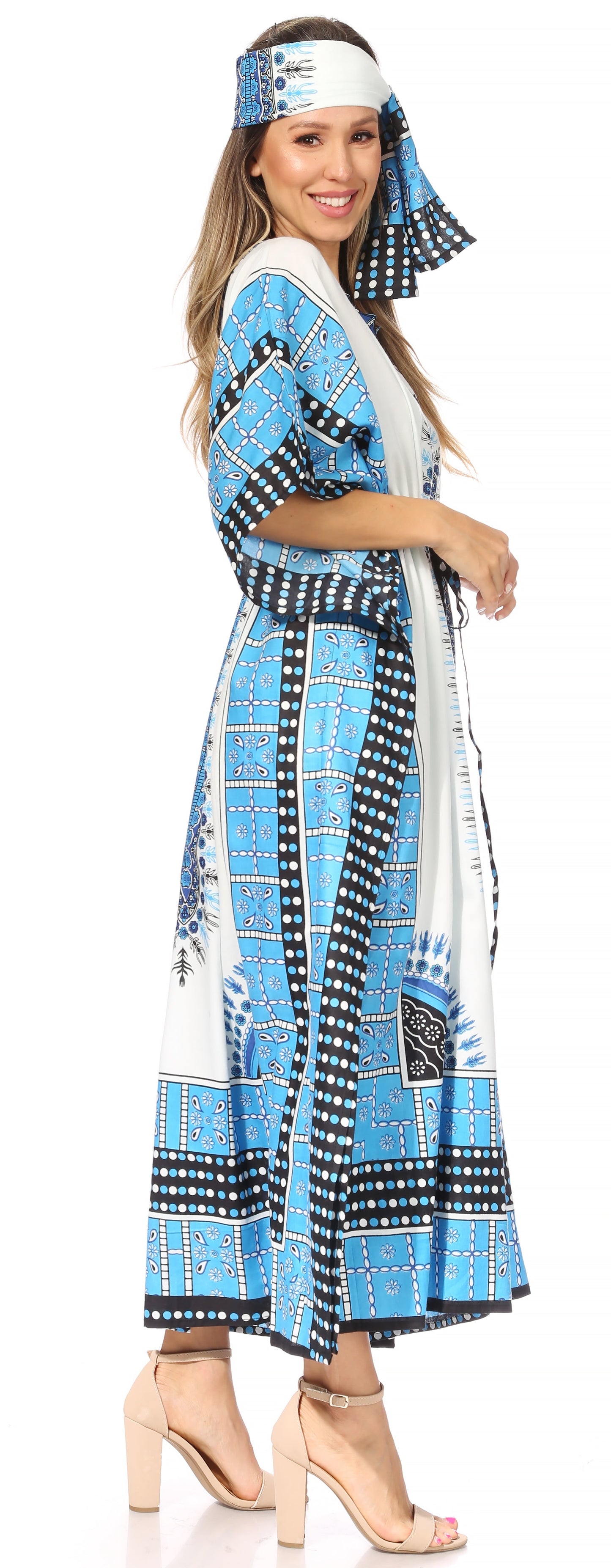 Sakkas Mera Women's Long Loose Short Sleeve Summer Casual Caftan Kaftan Dress - Concordia Style Boutique