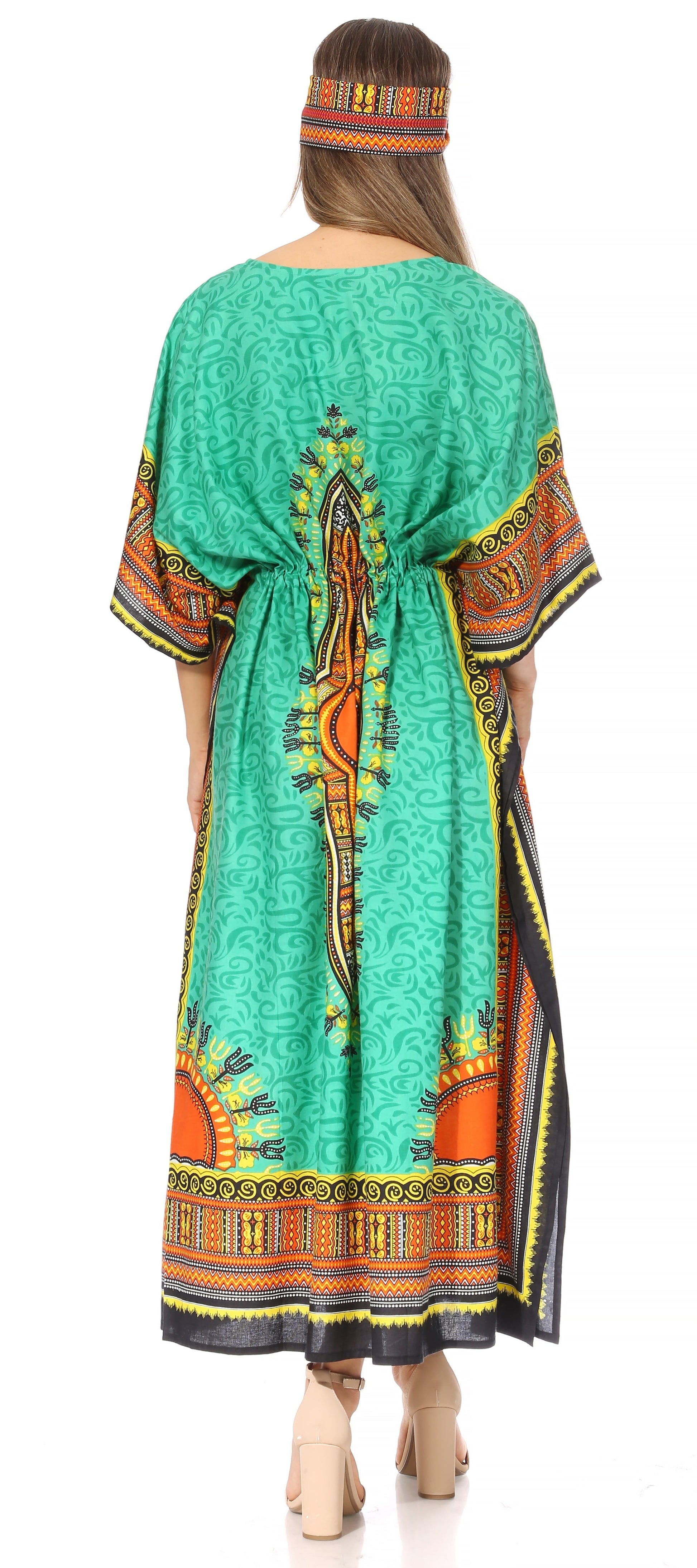 Sakkas Mera Women's Long Loose Short Sleeve Summer Casual Caftan Kaftan Dress - Concordia Style Boutique