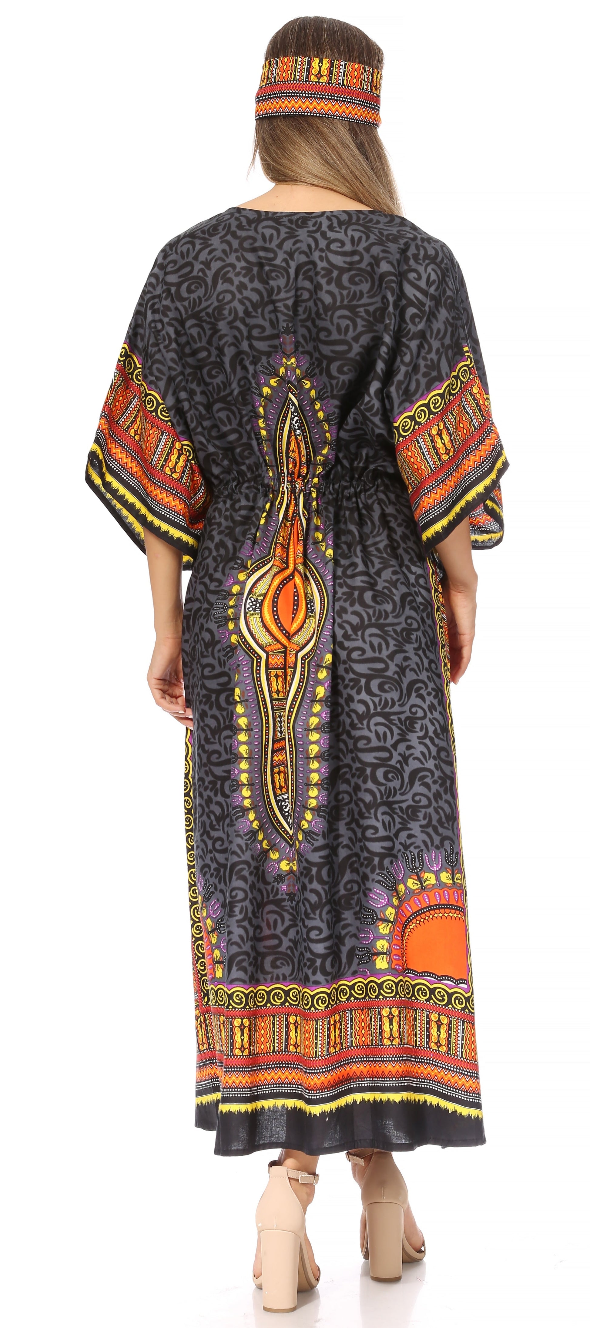 Sakkas Mera Women's Long Loose Short Sleeve Summer Casual Caftan Kaftan Dress - Concordia Style Boutique