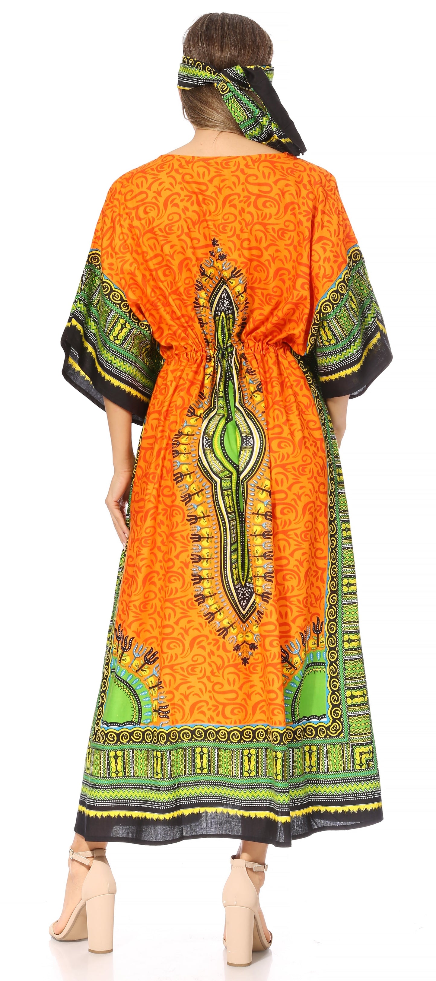 Sakkas Mera Women's Long Loose Short Sleeve Summer Casual Caftan Kaftan Dress - Concordia Style Boutique