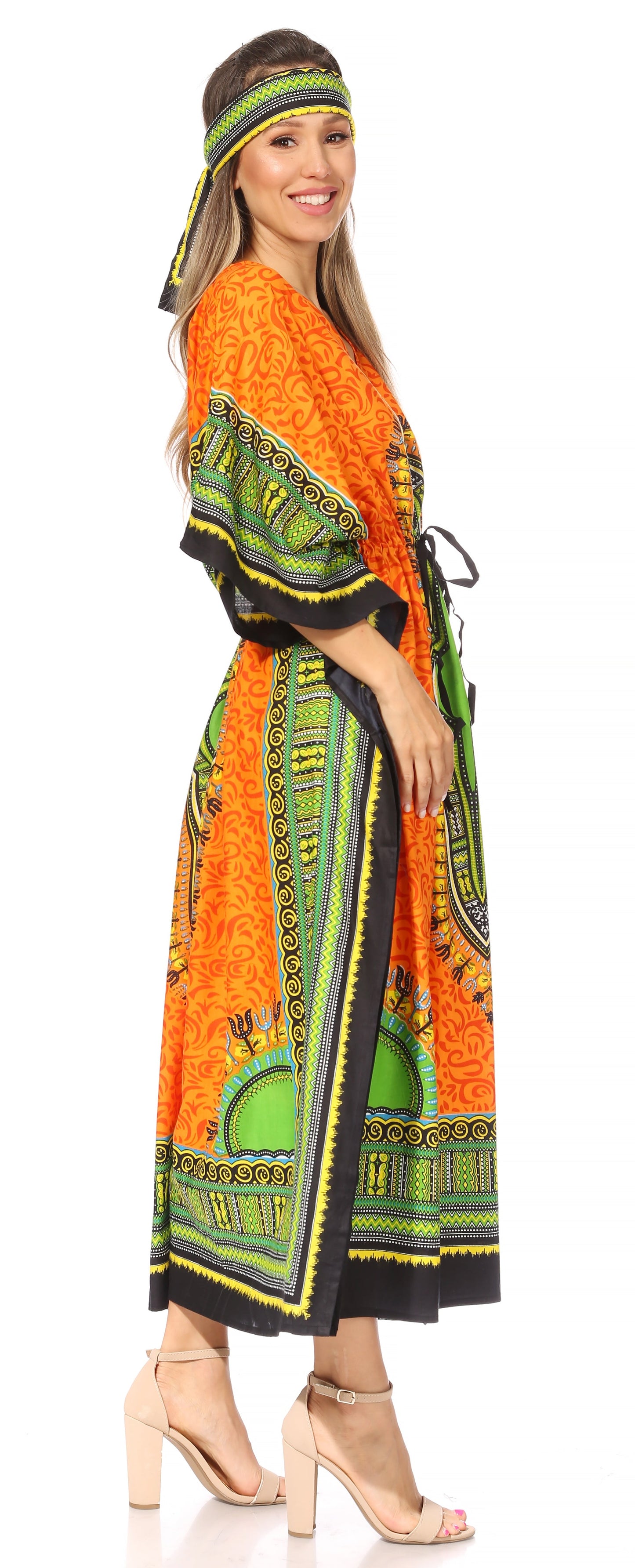 Sakkas Mera Women's Long Loose Short Sleeve Summer Casual Caftan Kaftan Dress - Concordia Style Boutique