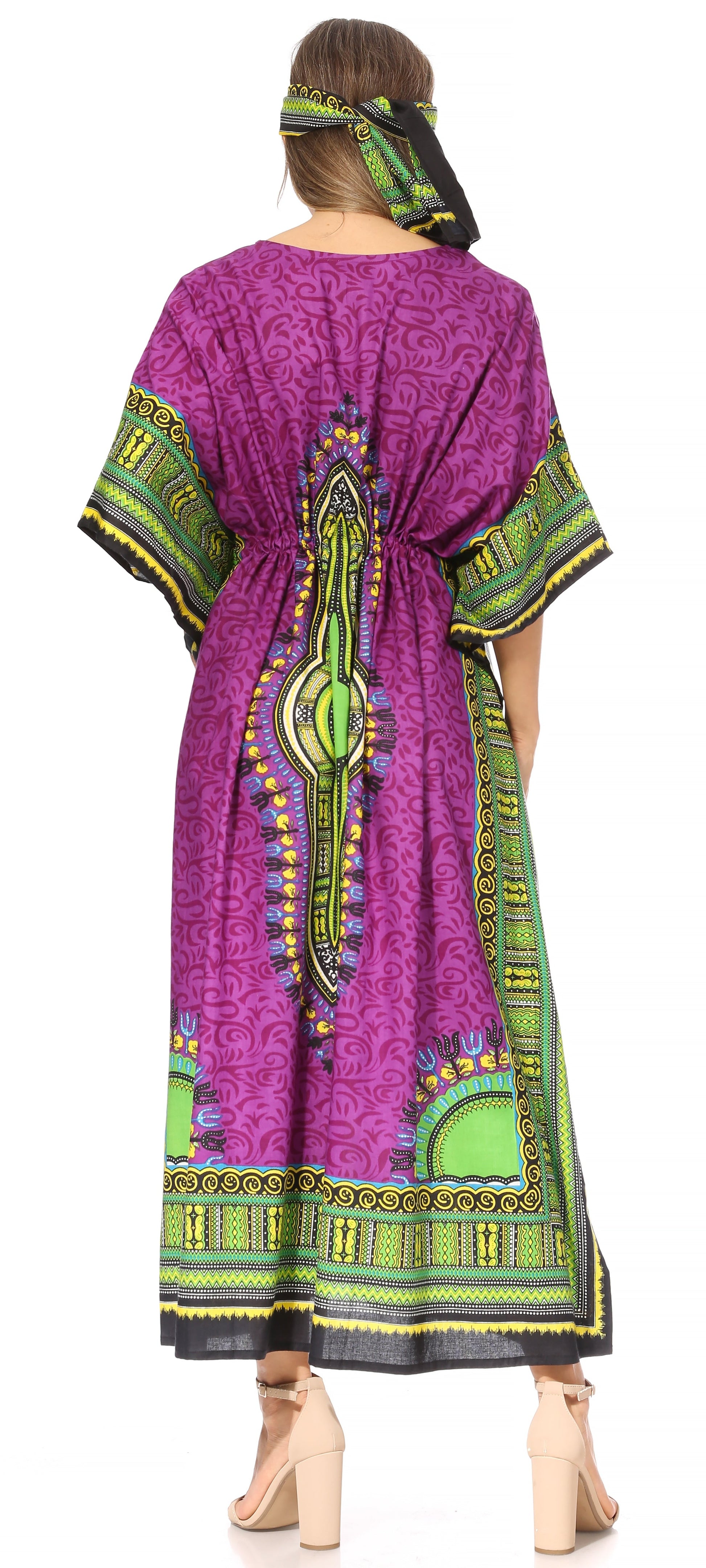 Sakkas Mera Women's Long Loose Short Sleeve Summer Casual Caftan Kaftan Dress - Concordia Style Boutique