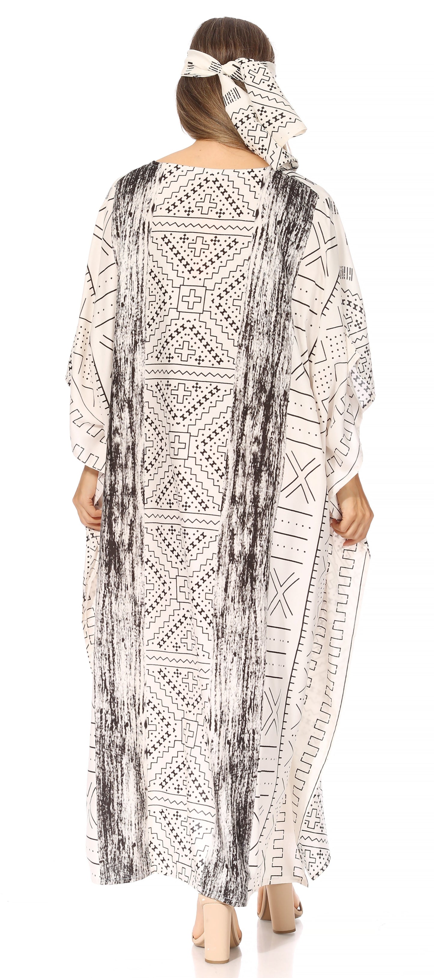 Sakkas Mera Women's Long Loose Short Sleeve Summer Casual Caftan Kaftan Dress - Concordia Style Boutique