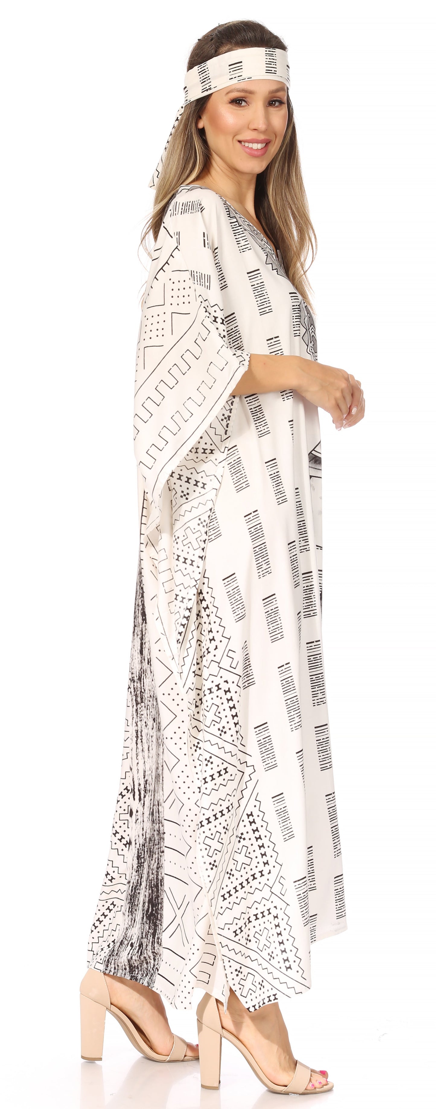 Sakkas Mera Women's Long Loose Short Sleeve Summer Casual Caftan Kaftan Dress - Concordia Style Boutique