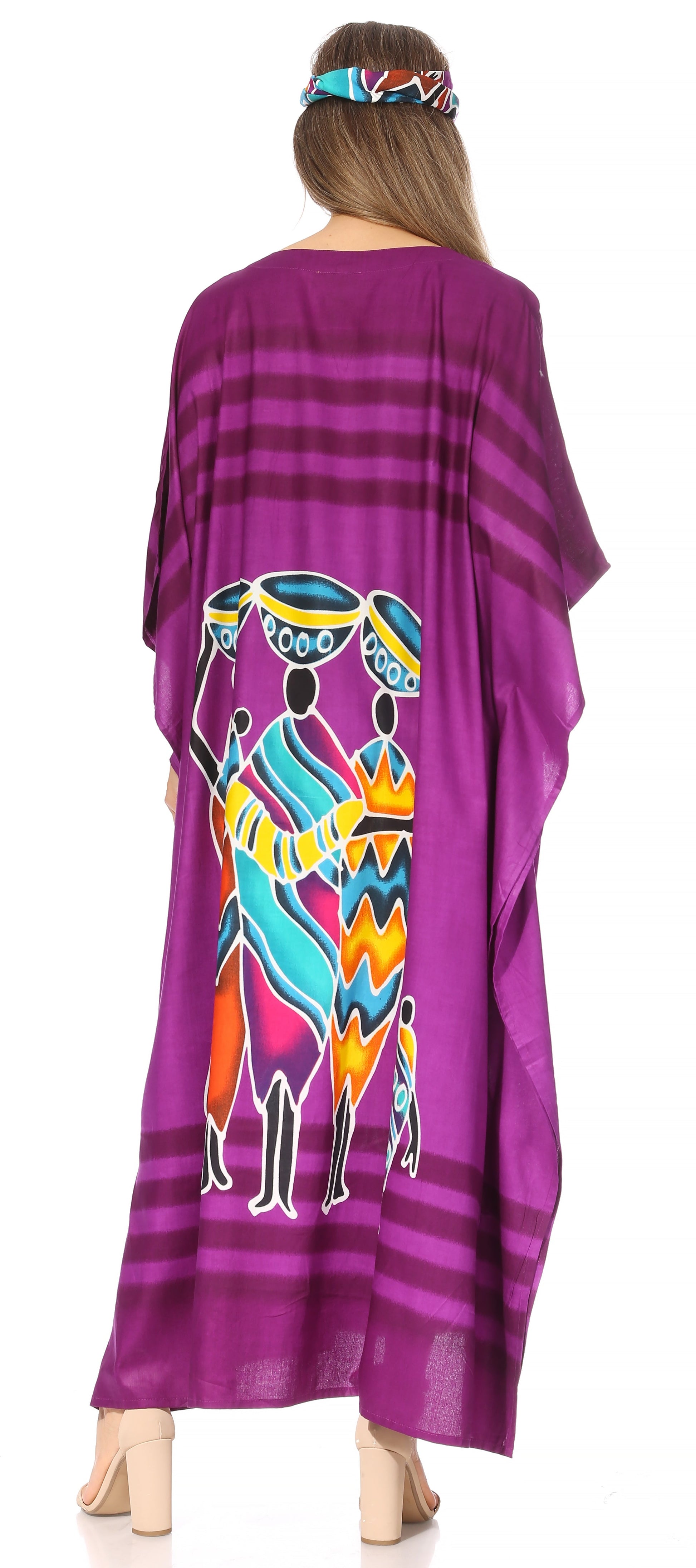 Sakkas Mera Women's Long Loose Short Sleeve Summer Casual Caftan Kaftan Dress - Concordia Style Boutique
