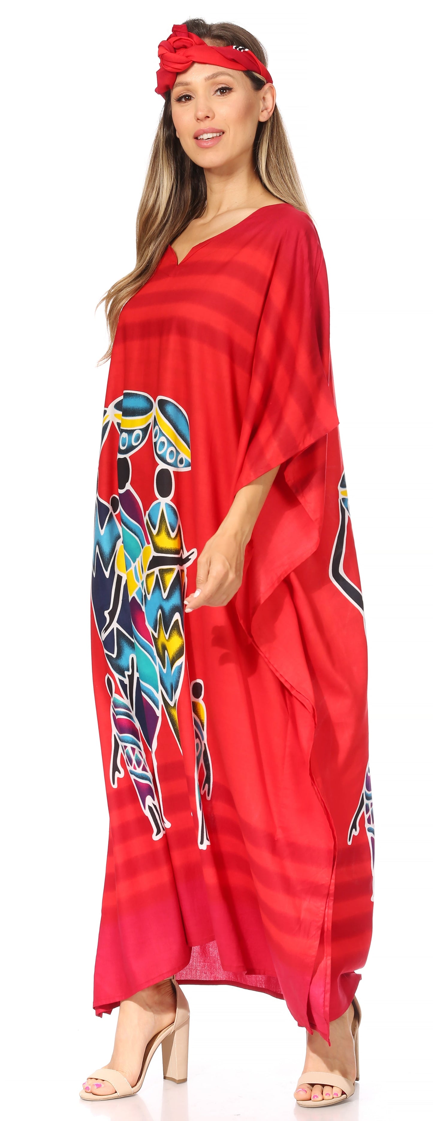 Sakkas Mera Women's Long Loose Short Sleeve Summer Casual Caftan Kaftan Dress - Concordia Style Boutique