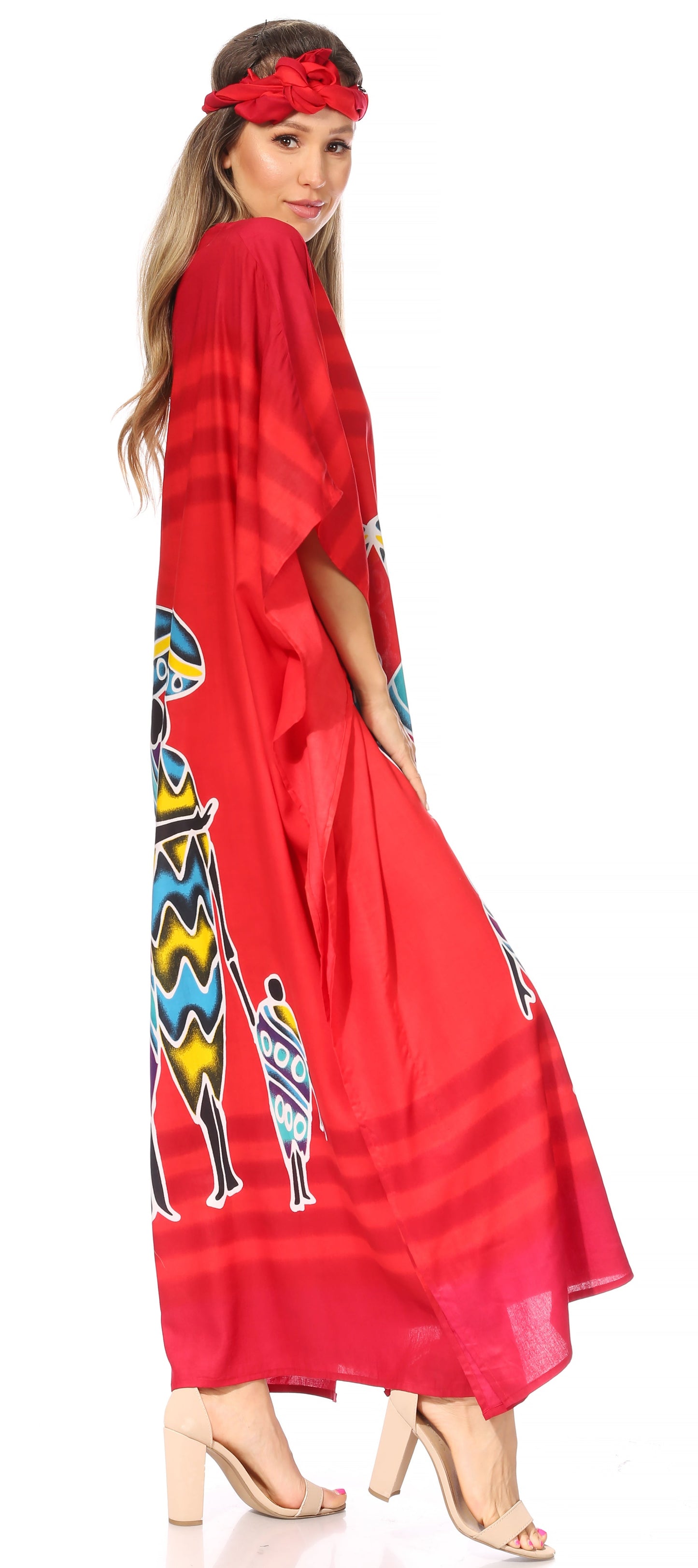 Sakkas Mera Women's Long Loose Short Sleeve Summer Casual Caftan Kaftan Dress - Concordia Style Boutique