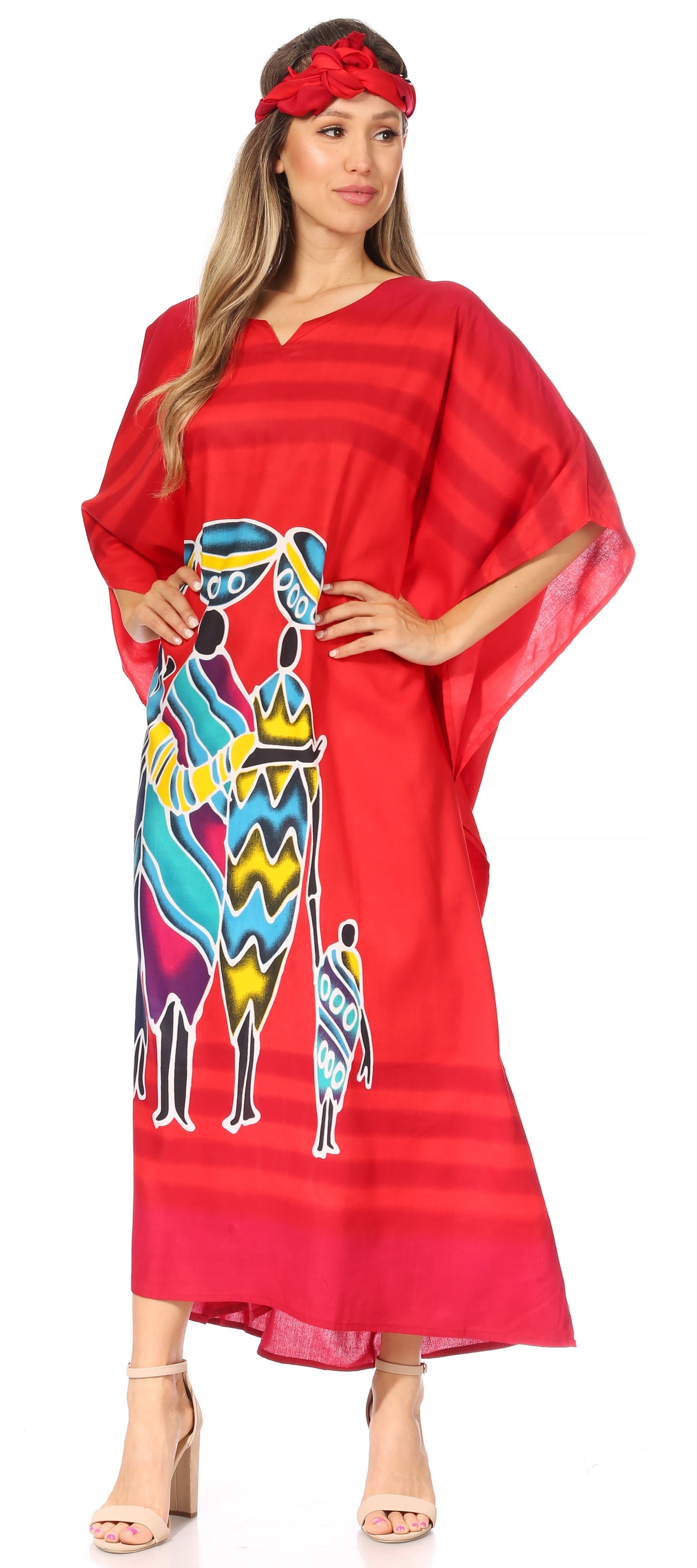 Sakkas Mera Women's Long Loose Short Sleeve Summer Casual Caftan Kaftan Dress - Concordia Style Boutique