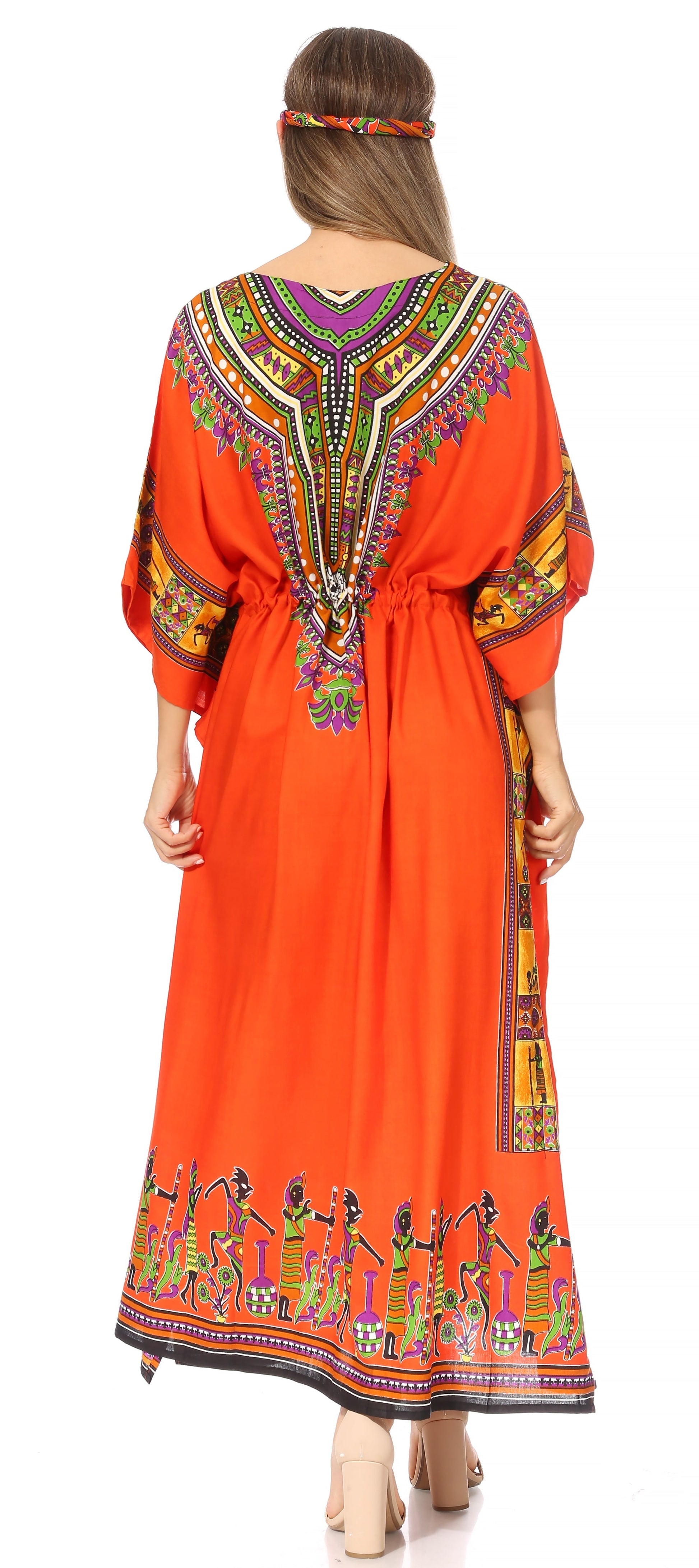 Sakkas Mera Women's Long Loose Short Sleeve Summer Casual Caftan Kaftan Dress - Concordia Style Boutique