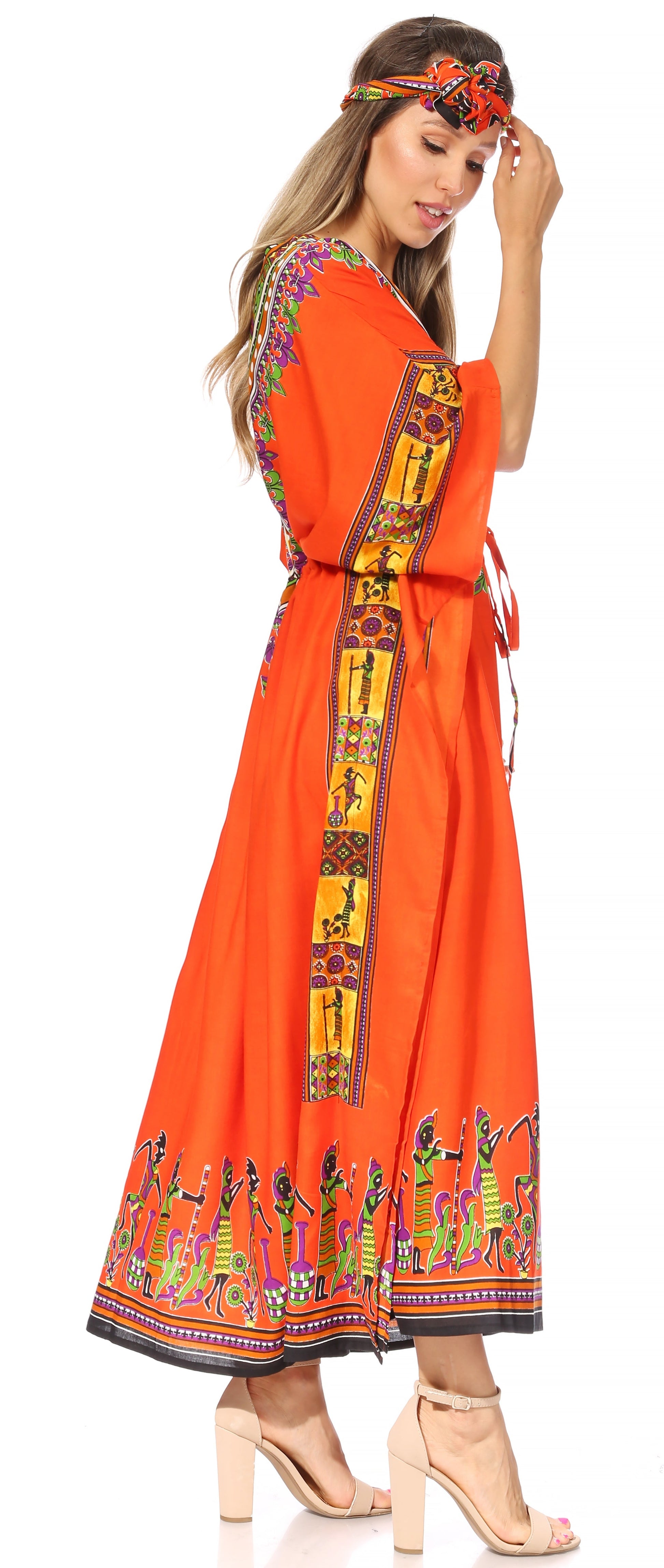 Sakkas Mera Women's Long Loose Short Sleeve Summer Casual Caftan Kaftan Dress - Concordia Style Boutique