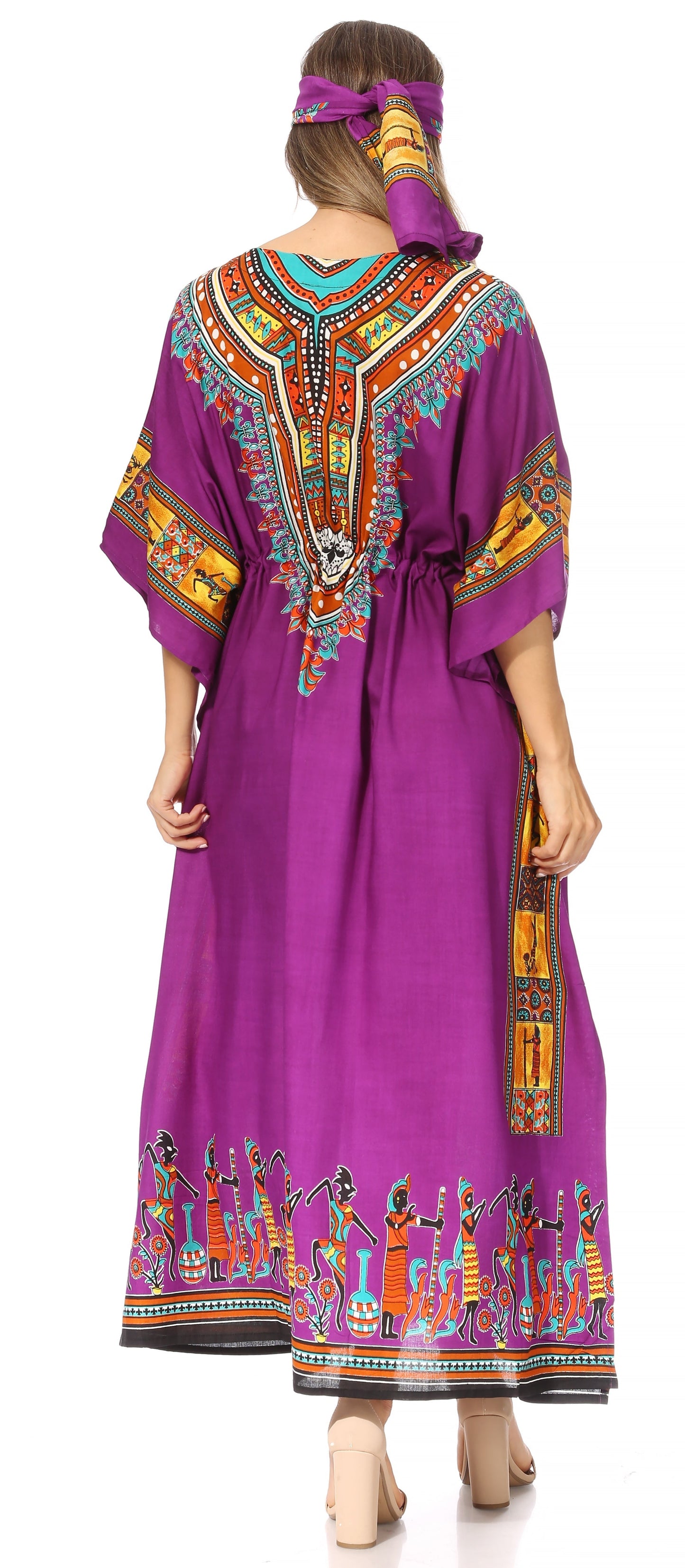 Sakkas Mera Women's Long Loose Short Sleeve Summer Casual Caftan Kaftan Dress - Concordia Style Boutique