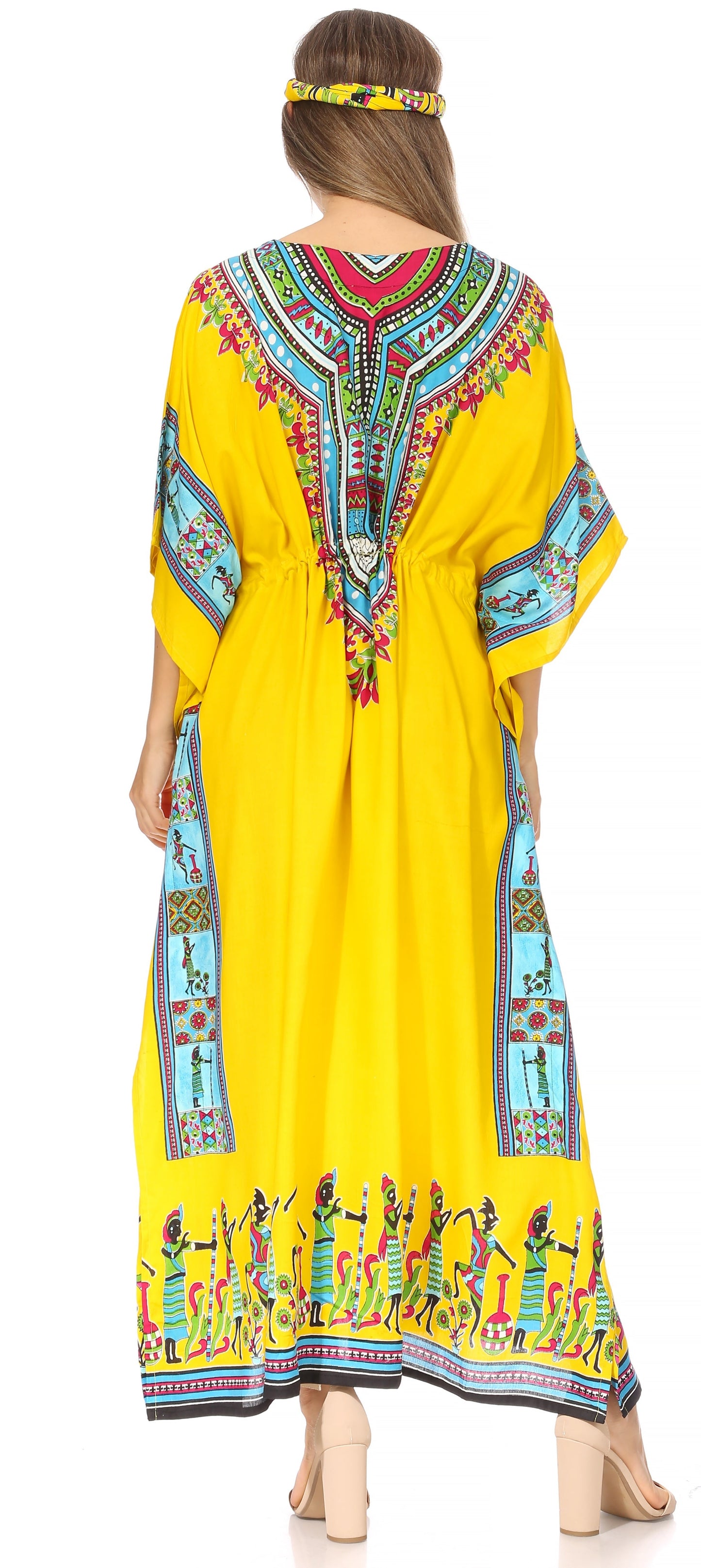 Sakkas Mera Women's Long Loose Short Sleeve Summer Casual Caftan Kaftan Dress - Concordia Style Boutique