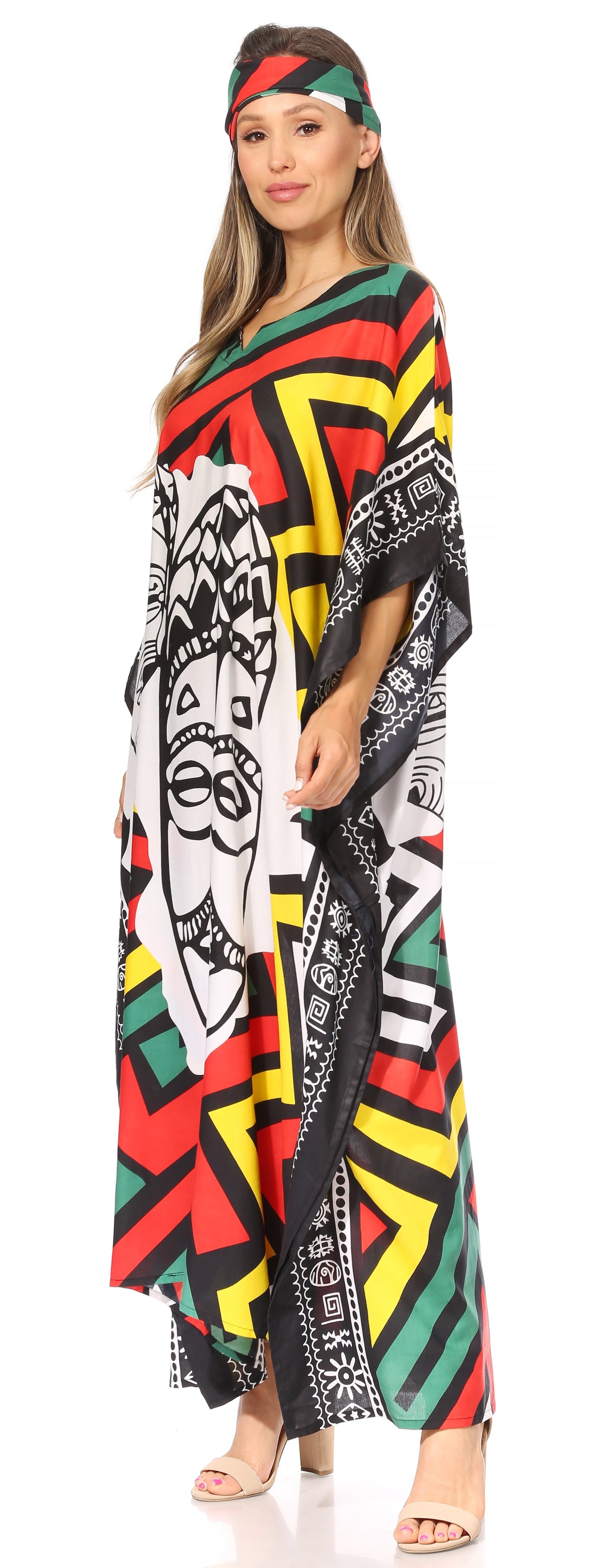 Sakkas Mera Women's Long Loose Short Sleeve Summer Casual Caftan Kaftan Dress - Concordia Style Boutique