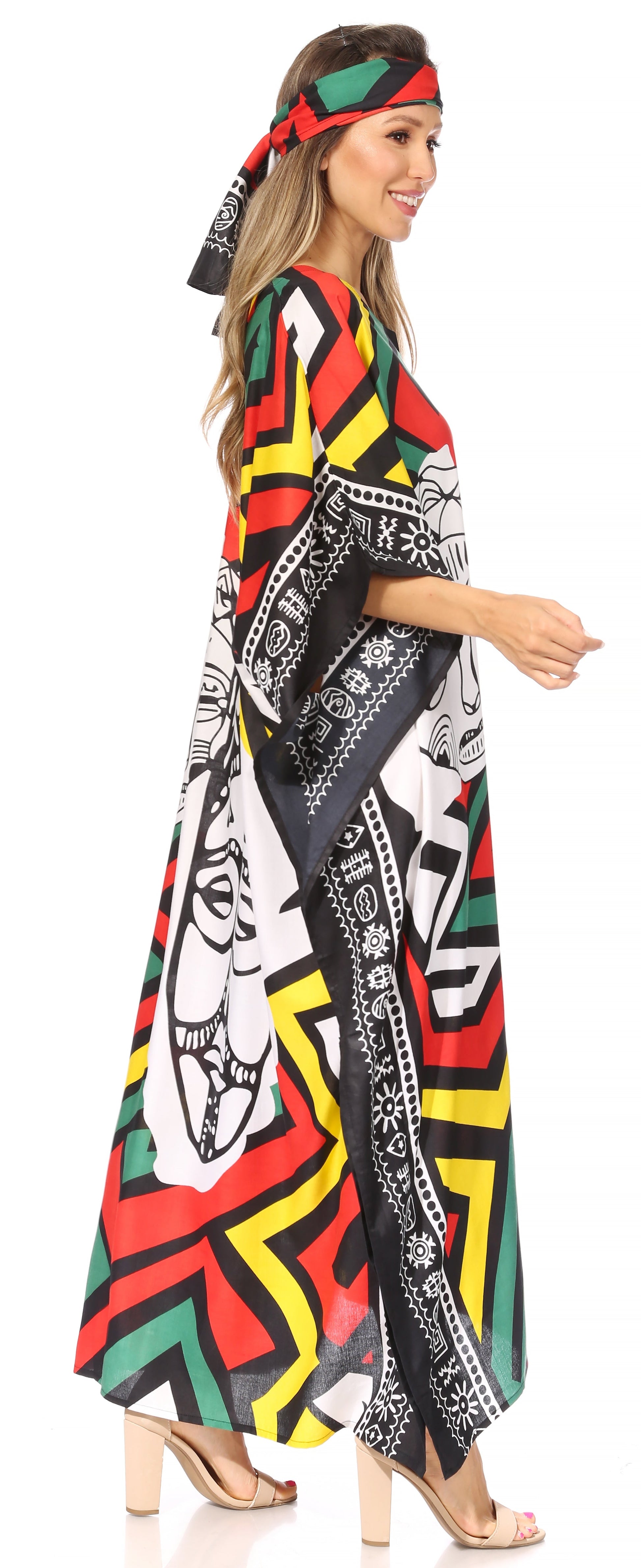 Sakkas Mera Women's Long Loose Short Sleeve Summer Casual Caftan Kaftan Dress - Concordia Style Boutique