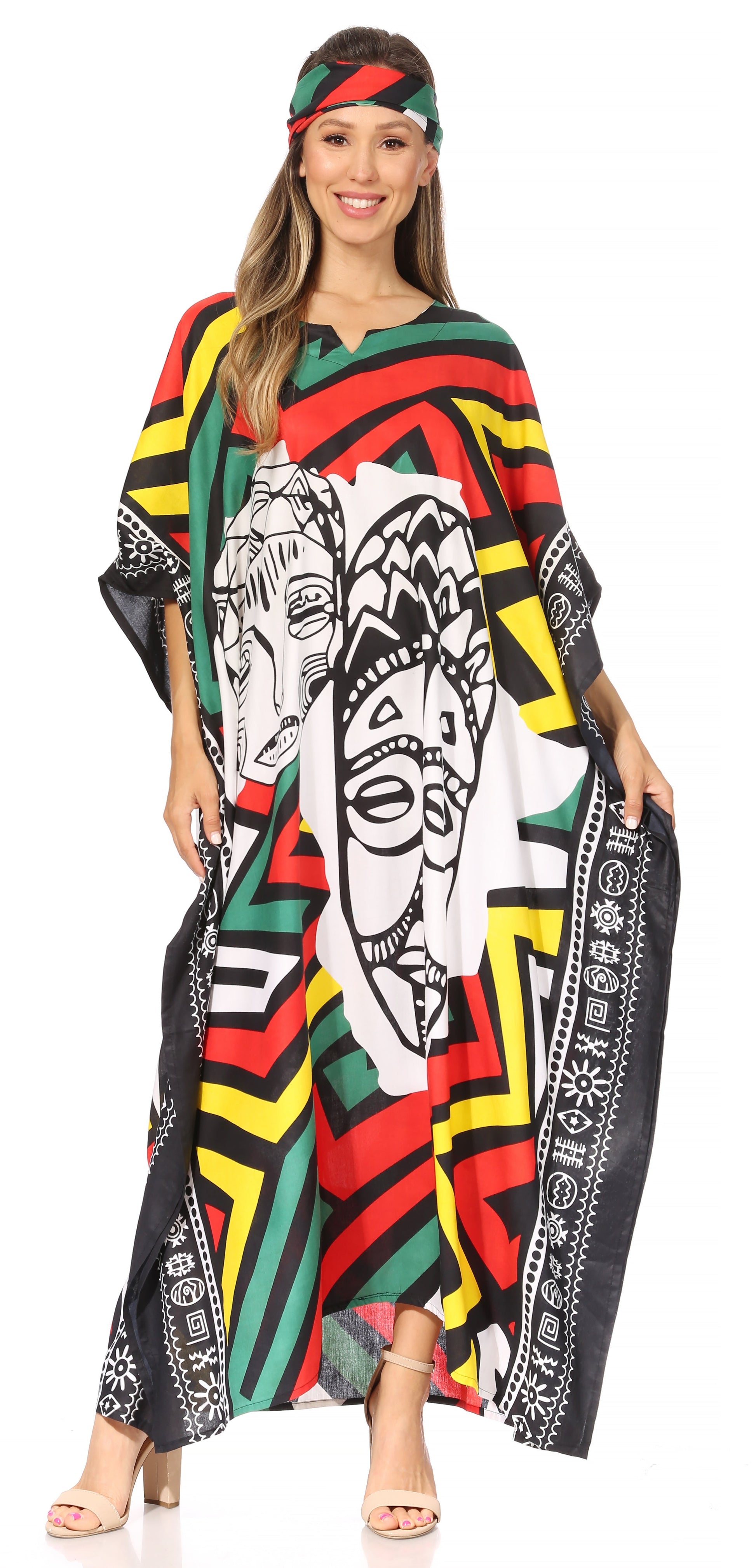 Sakkas Mera Women's Long Loose Short Sleeve Summer Casual Caftan Kaftan Dress - Concordia Style Boutique
