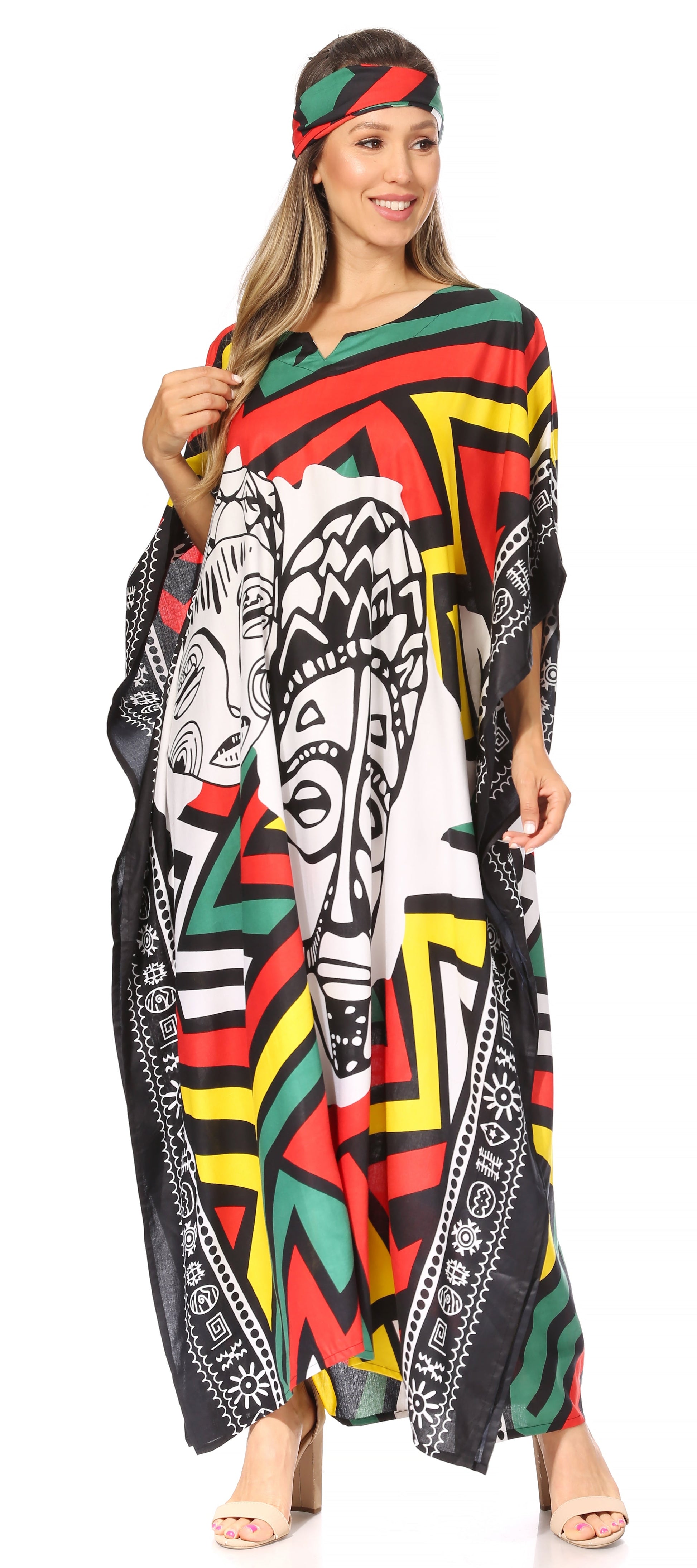 Sakkas Mera Women's Long Loose Short Sleeve Summer Casual Caftan Kaftan Dress - Concordia Style Boutique