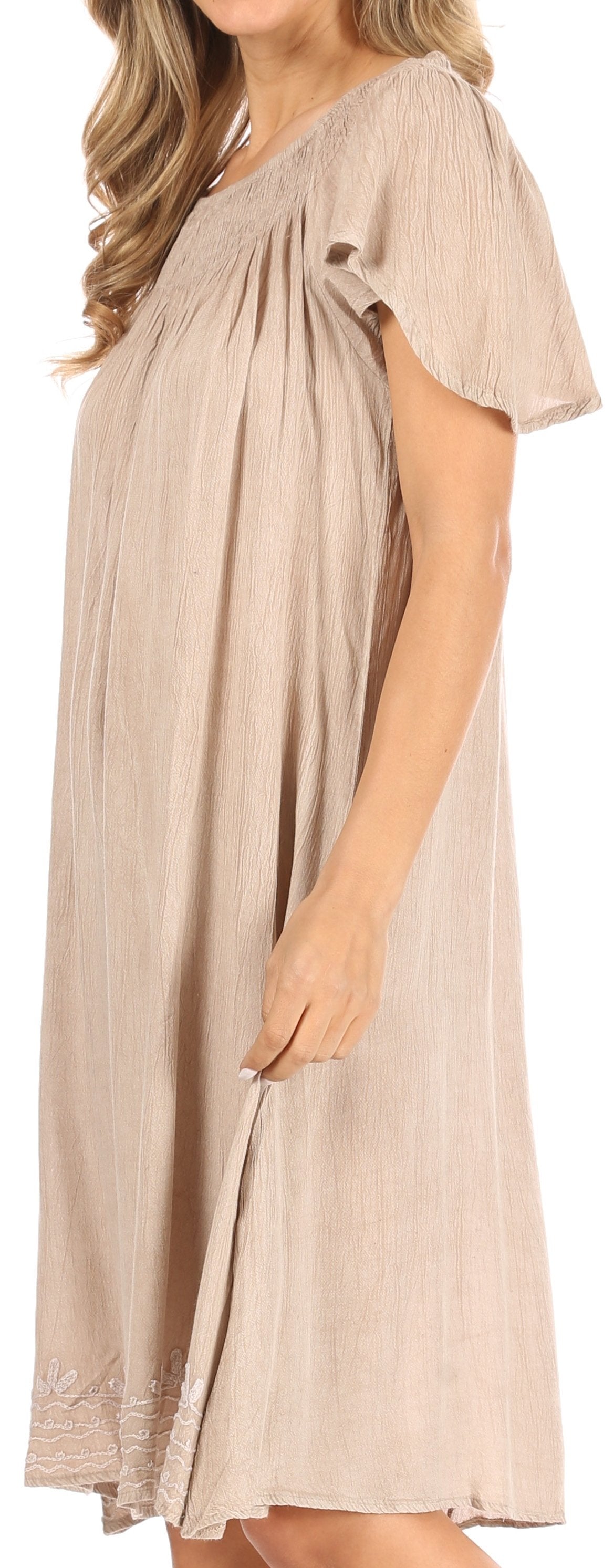 Sakkas Desma Women Casual Loose Summer off Shoulder Midi Boho Dress Cover-up - Concordia Style Boutique