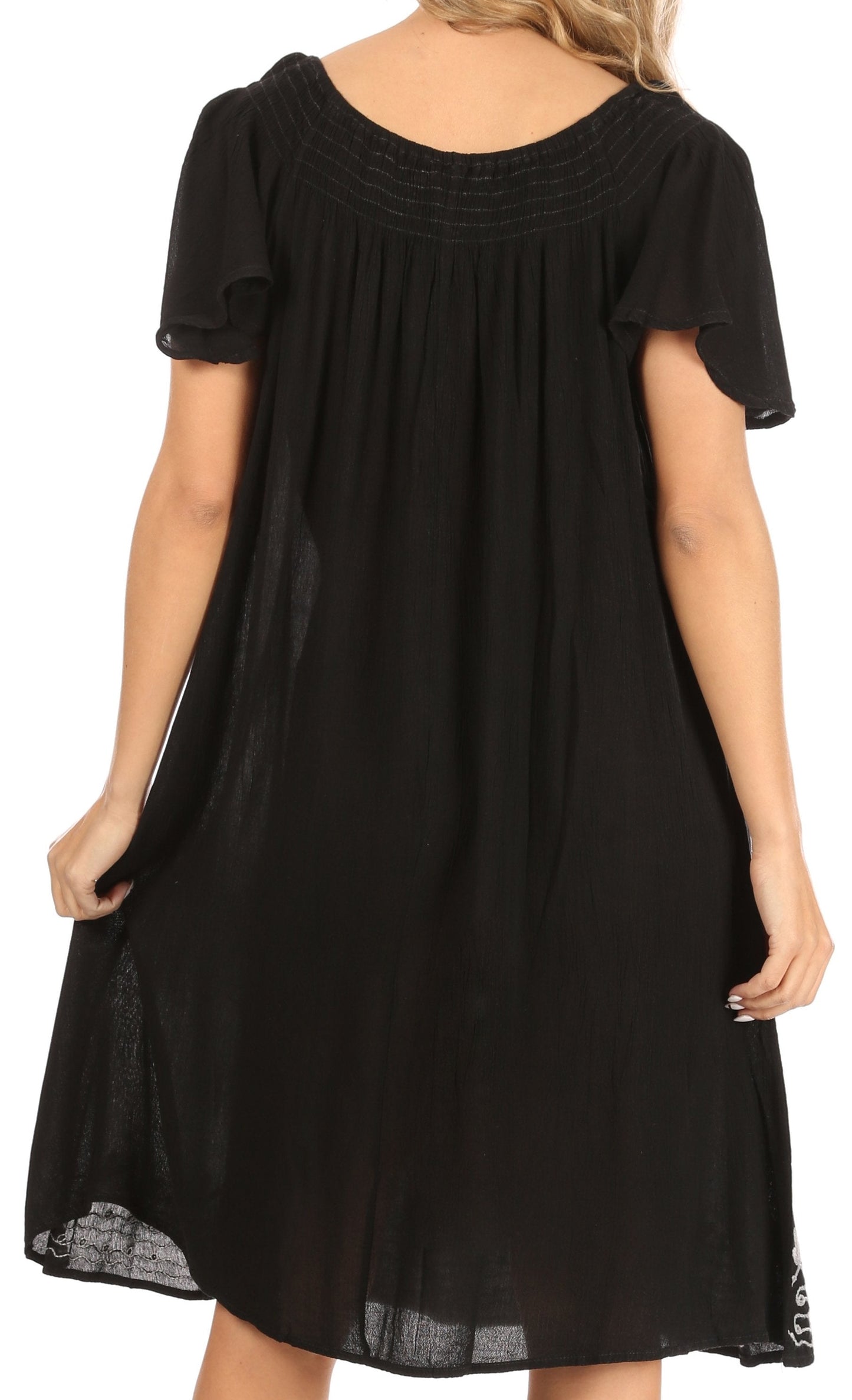 Sakkas Desma Women Casual Loose Summer off Shoulder Midi Boho Dress Cover-up - Concordia Style Boutique