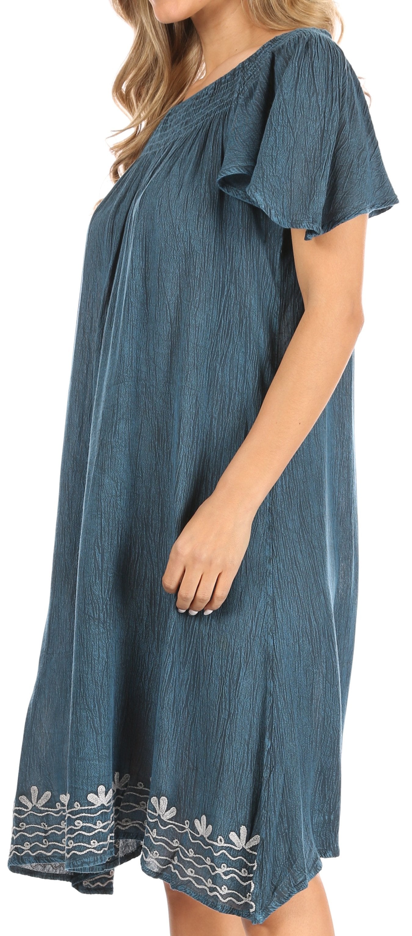 Sakkas Desma Women Casual Loose Summer off Shoulder Midi Boho Dress Cover-up - Concordia Style Boutique