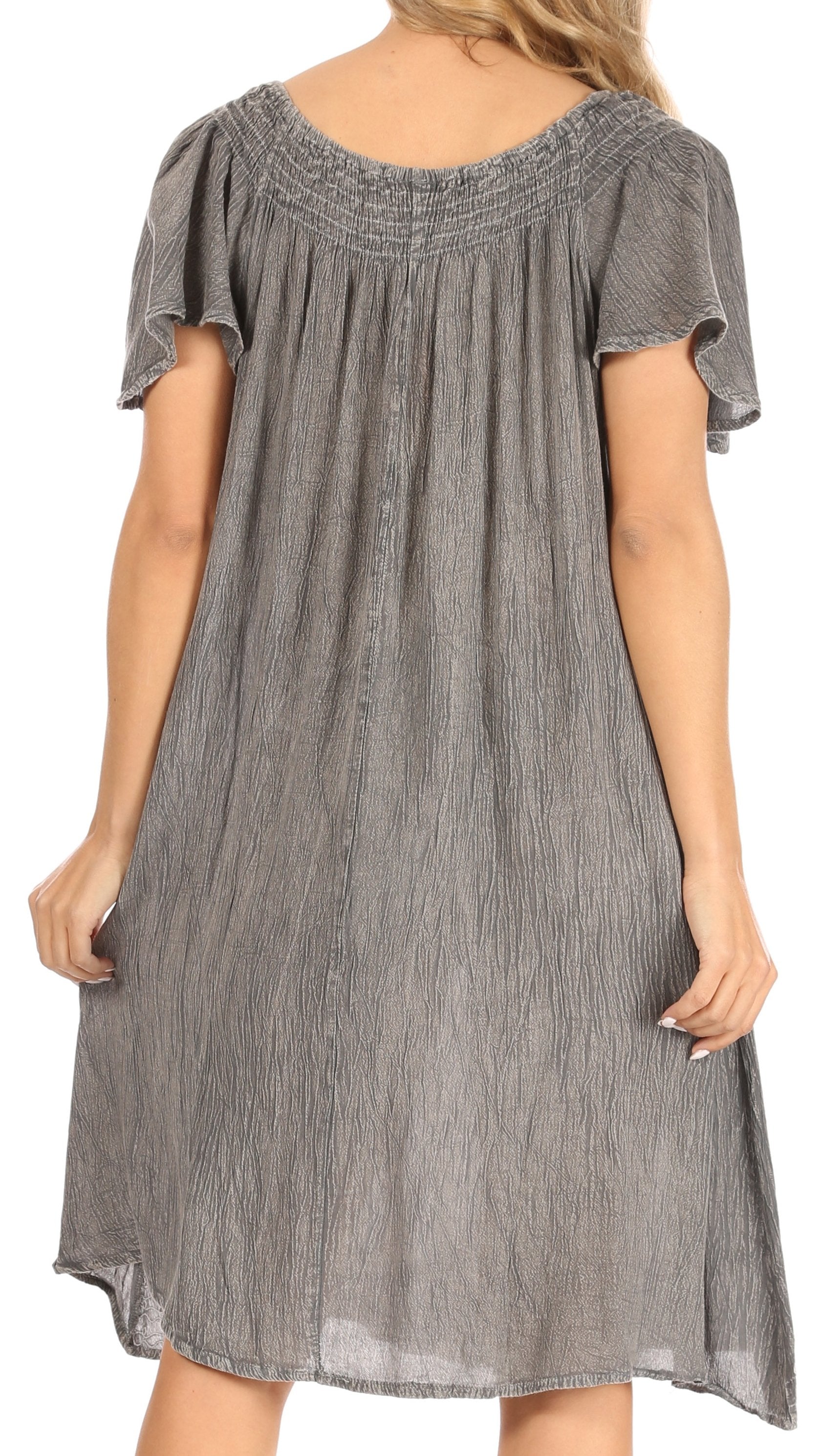 Sakkas Desma Women Casual Loose Summer off Shoulder Midi Boho Dress Cover-up - Concordia Style Boutique