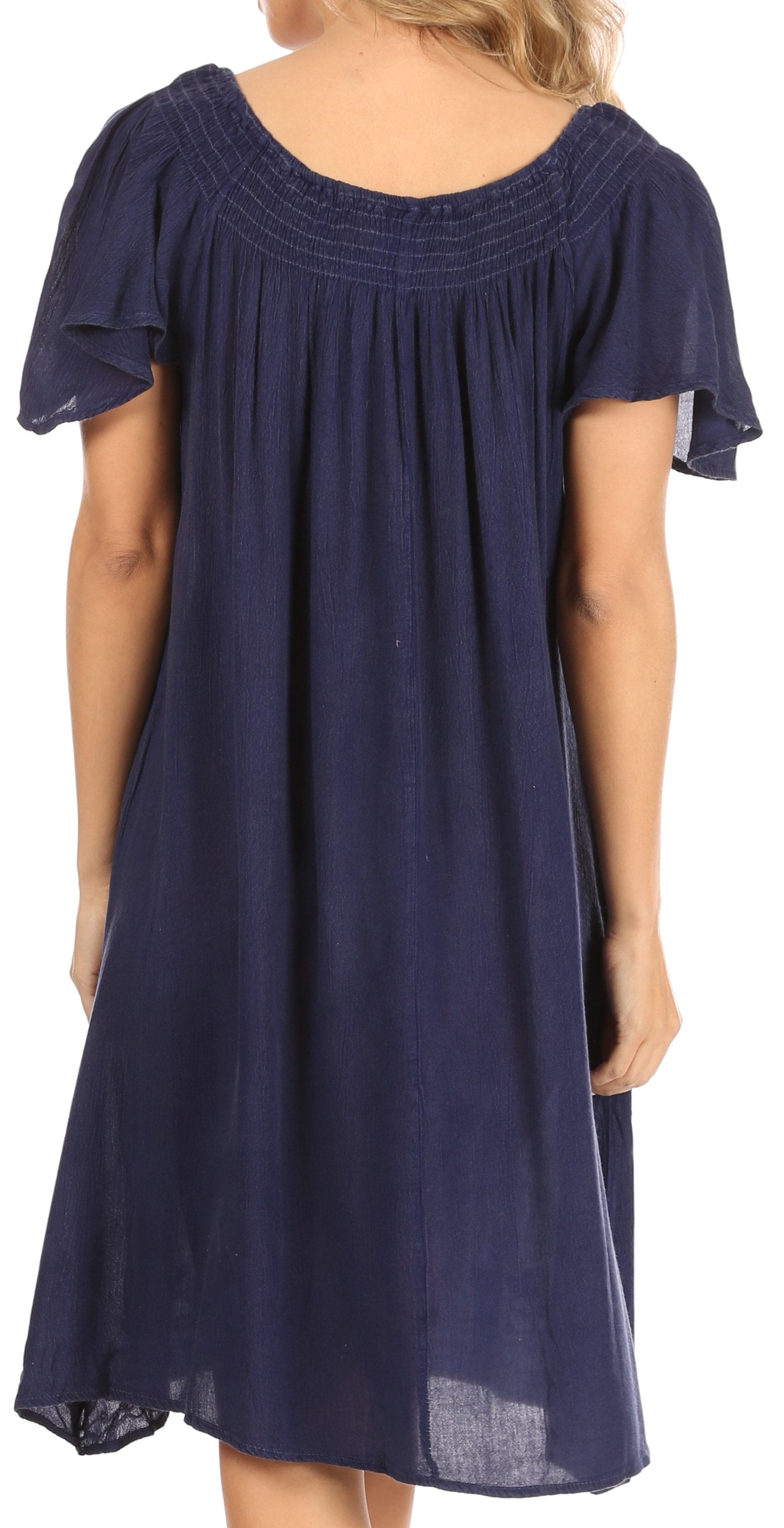 Sakkas Desma Women Casual Loose Summer off Shoulder Midi Boho Dress Cover-up - Concordia Style Boutique