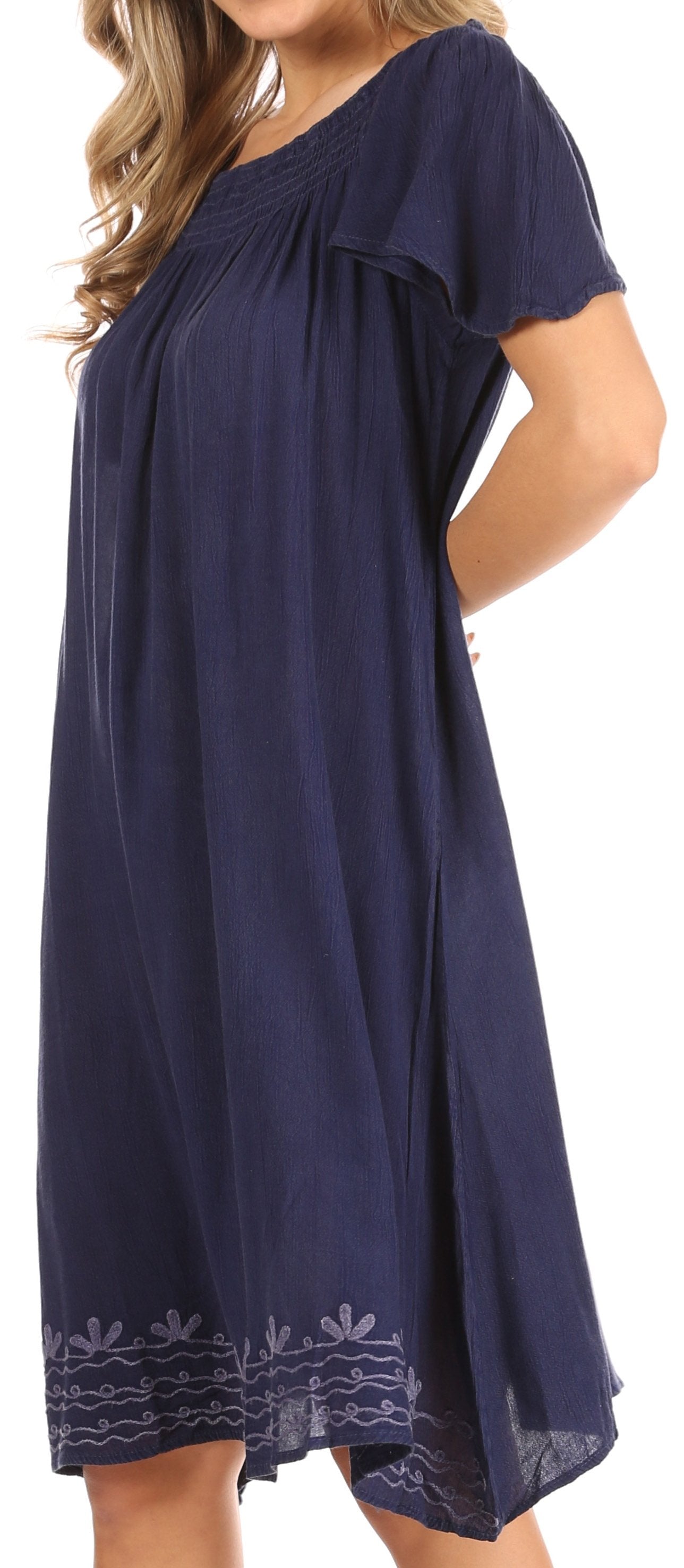 Sakkas Desma Women Casual Loose Summer off Shoulder Midi Boho Dress Cover-up - Concordia Style Boutique