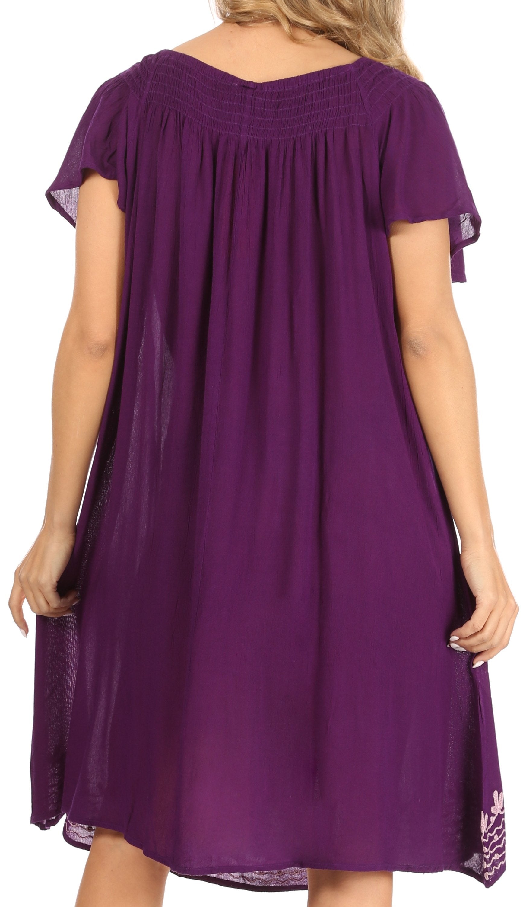Sakkas Desma Women Casual Loose Summer off Shoulder Midi Boho Dress Cover-up - Concordia Style Boutique