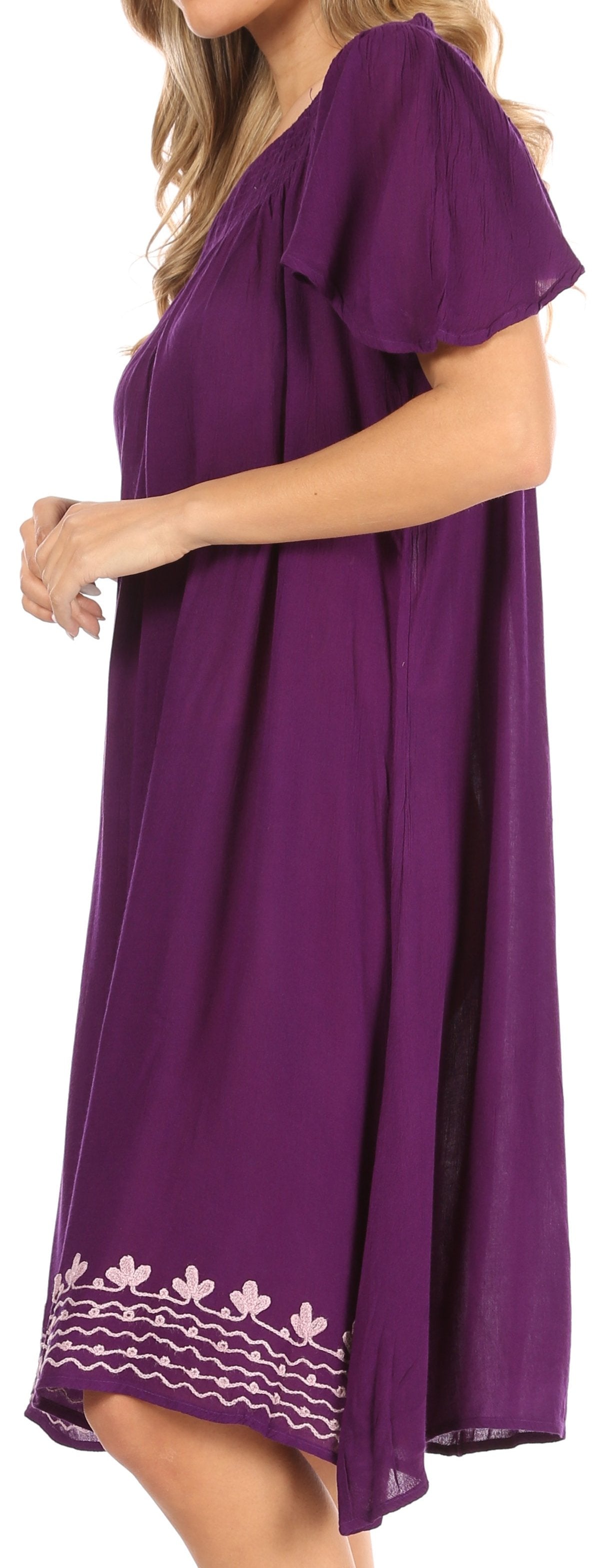Sakkas Desma Women Casual Loose Summer off Shoulder Midi Boho Dress Cover-up - Concordia Style Boutique