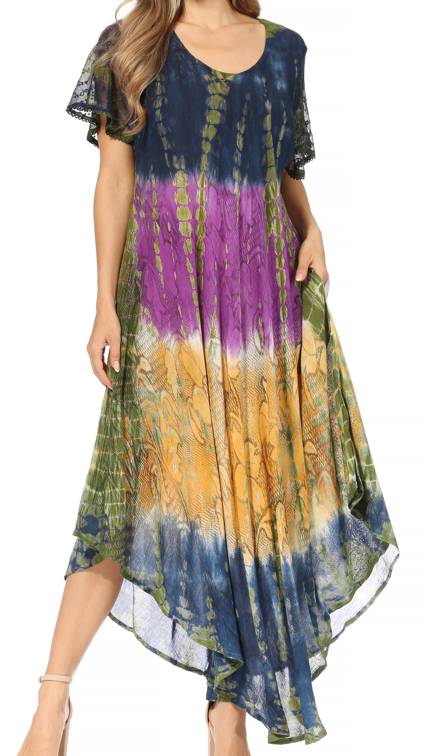 Sakkas Mika Ombre Floral Caftan Dress - Concordia Style Boutique